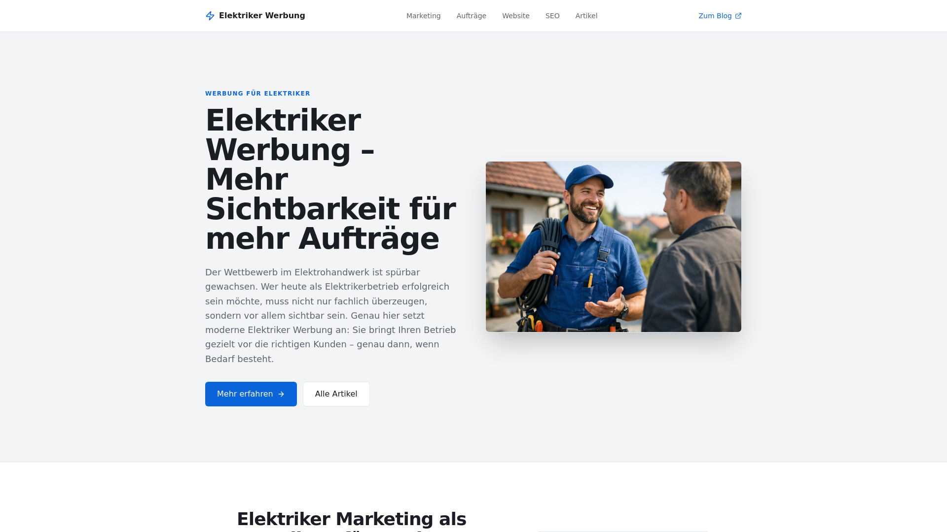 Elektriker Werbung – Mehr Sichtbarkeit & Aufträge
