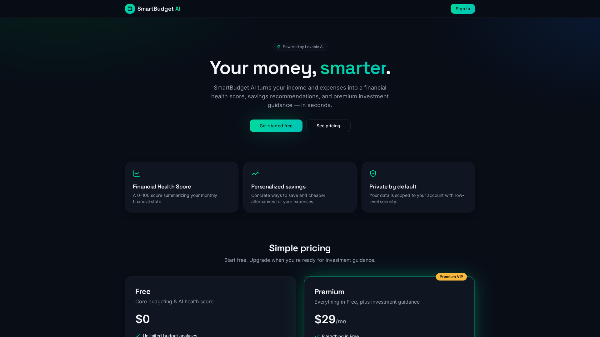 SmartBudget AI — 官网预览图