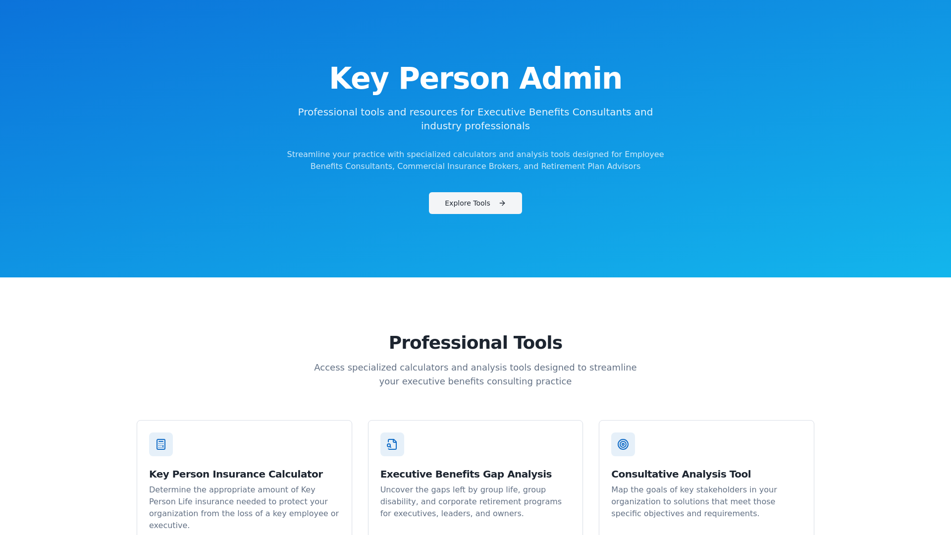 Key Person Admin - Executive Benefits Tools & Resources