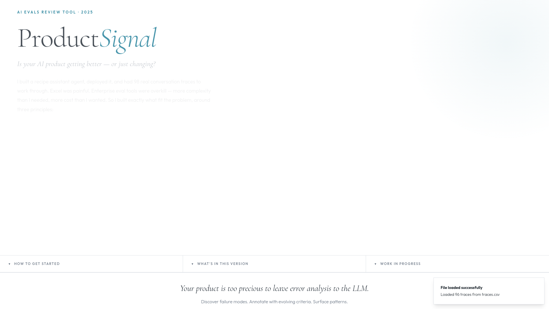 ProductSignal — AI Trace Review Tool