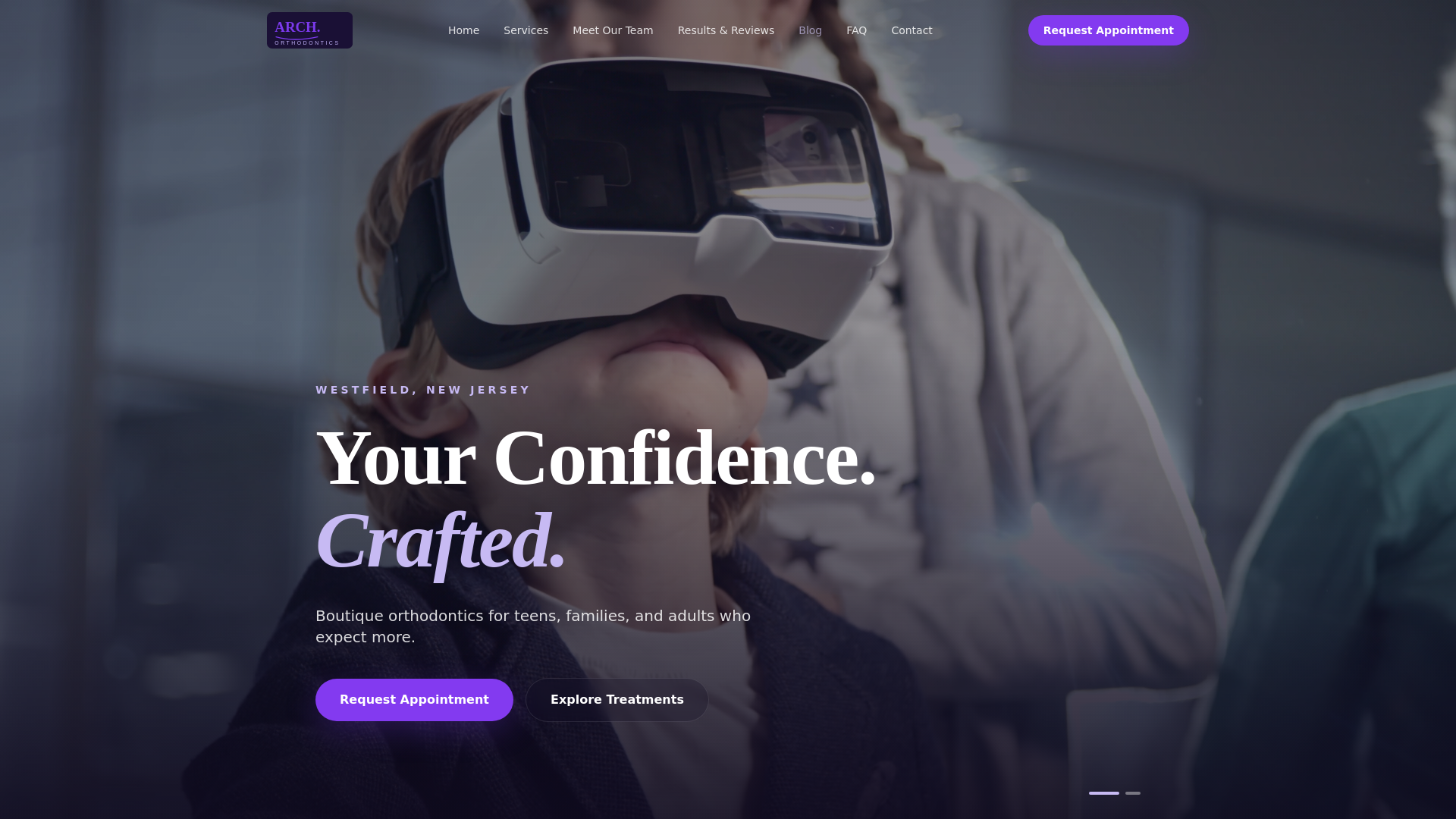 Arch Orthodontics website homepage