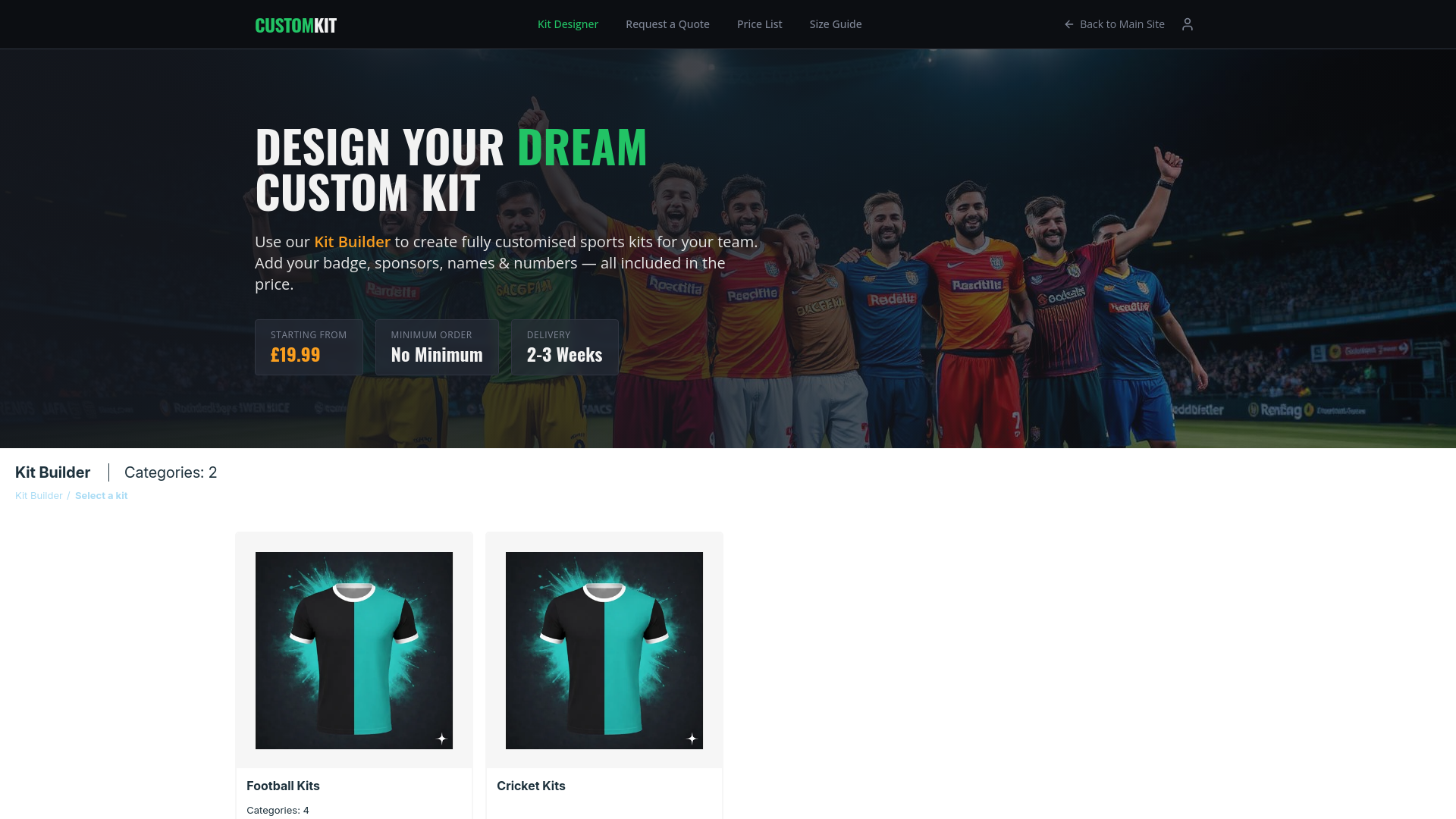 Custom Kit Designer - Design Your Dream Kit