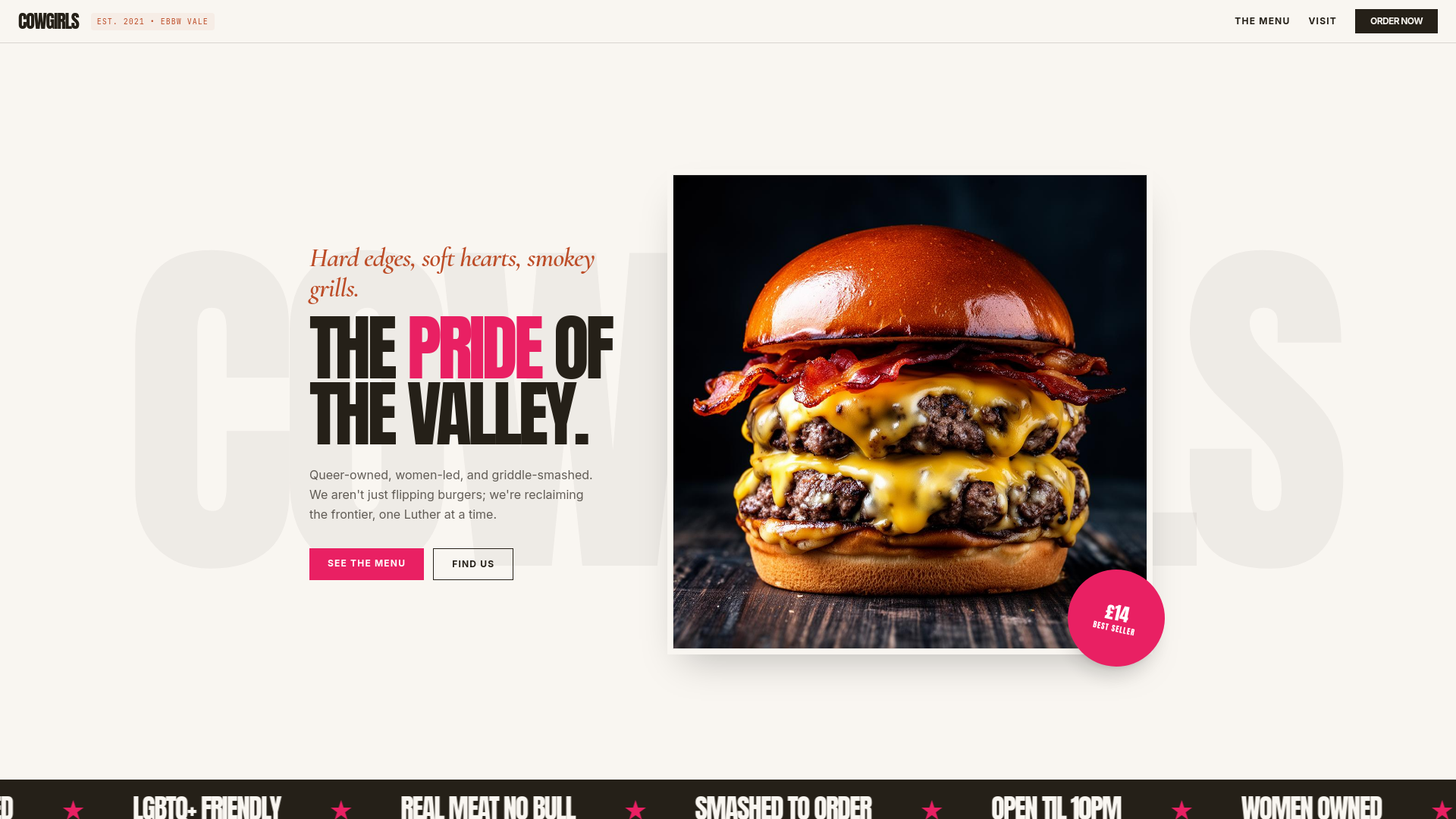 Cowgirls burgers in Ebbw Vale