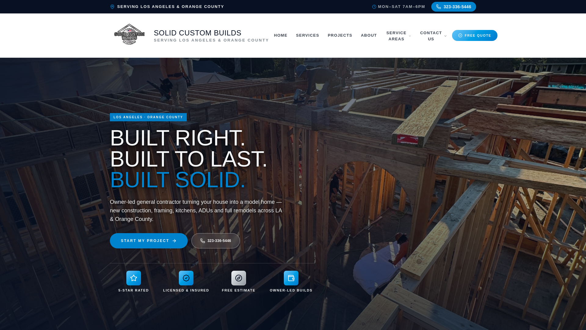 Solid Custom Builds — LA & Orange County General Contractor