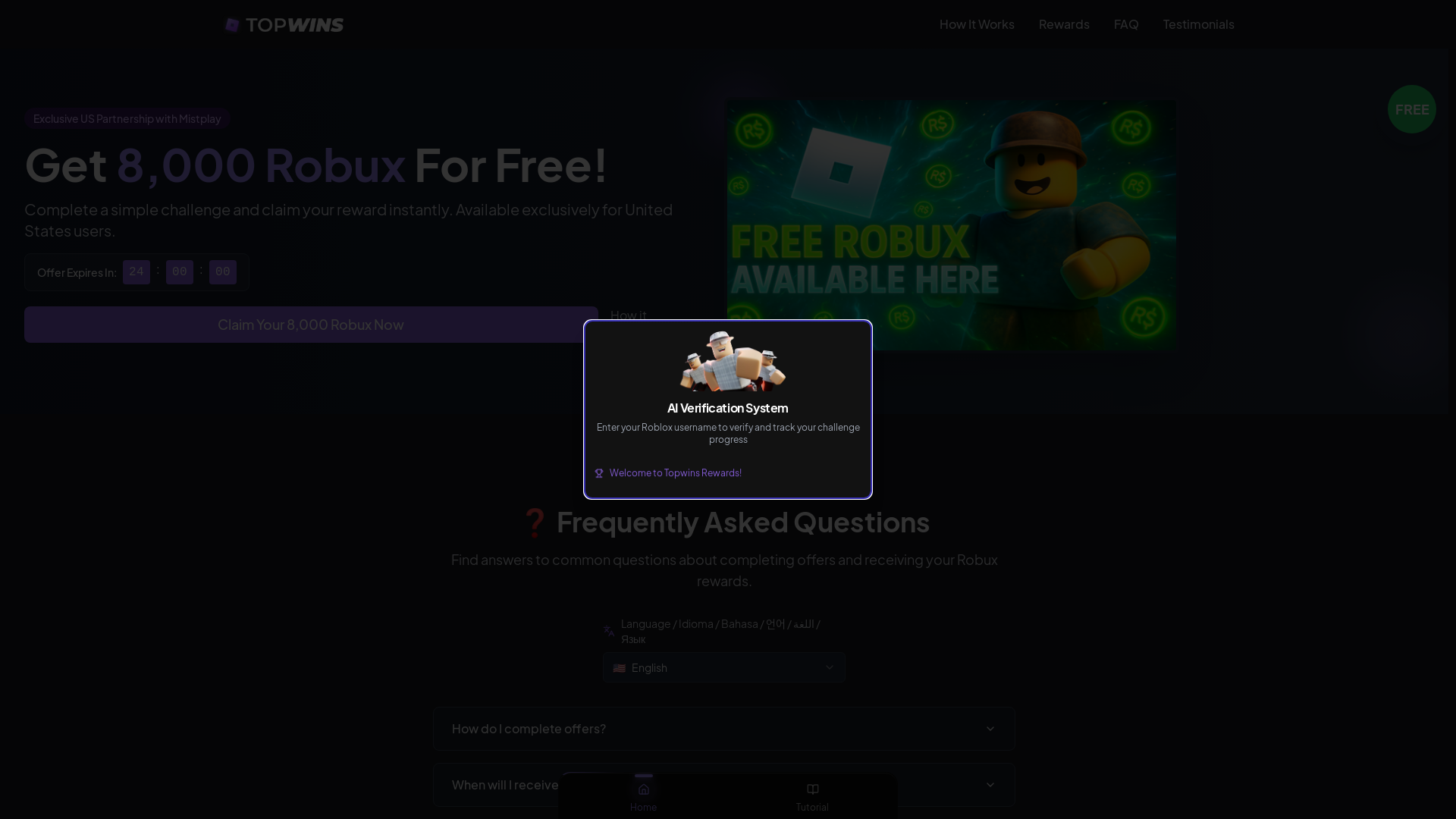 Professional Roblox Rewards & Challenges Platform