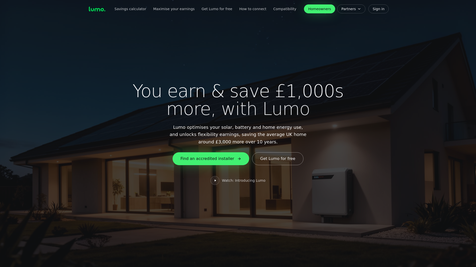 Lumo Energy website preview
