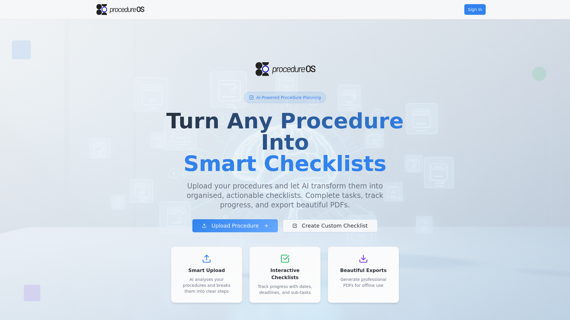 ProcedureOS AIPowered Procedure Planning