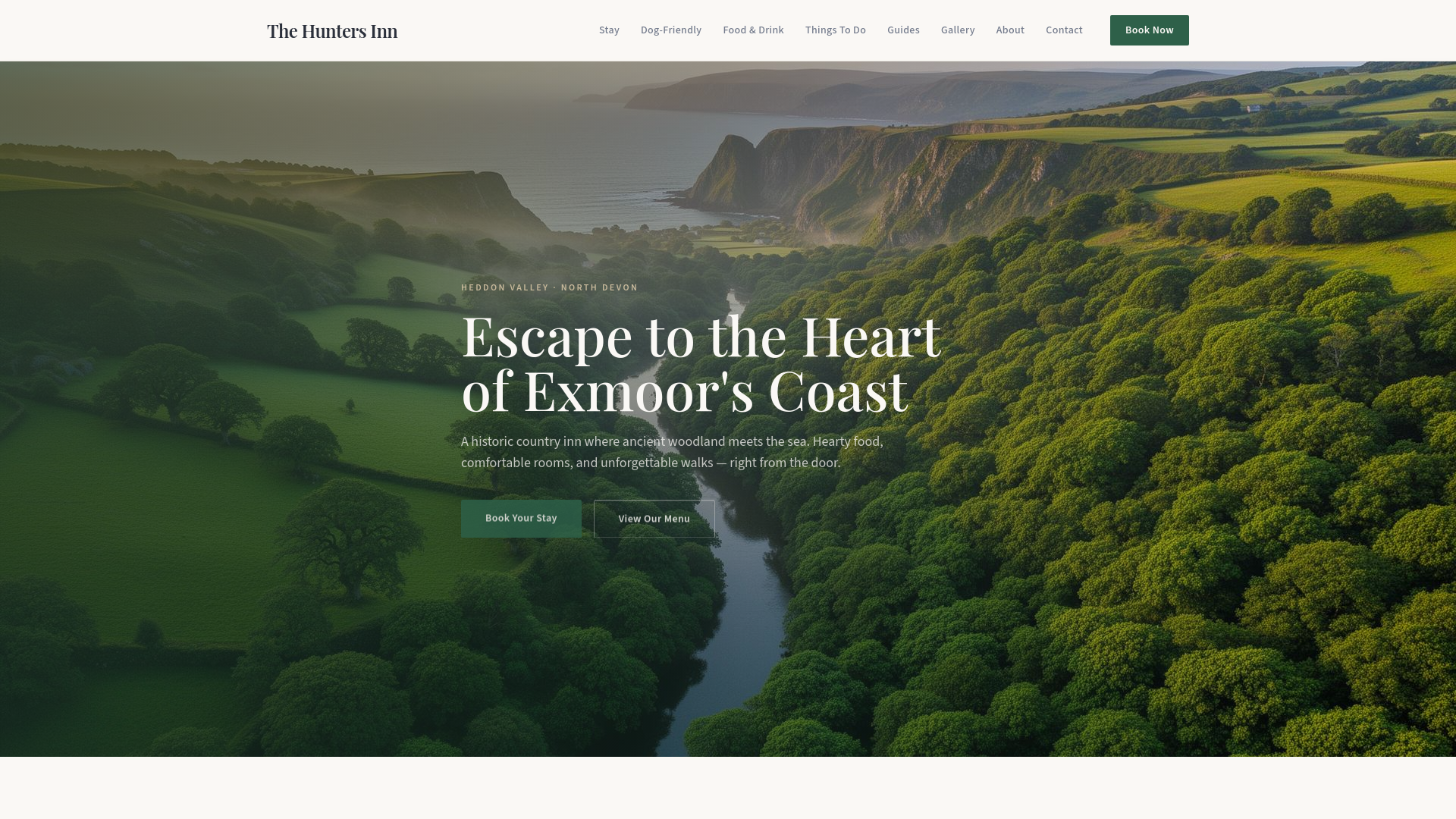 The Hunters Inn Heddon Valley in Barnstaple