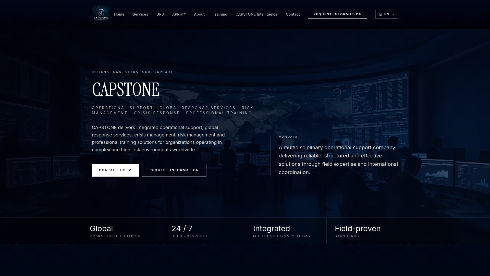 CAPSTONE. Operational Support, Training & Risk Management