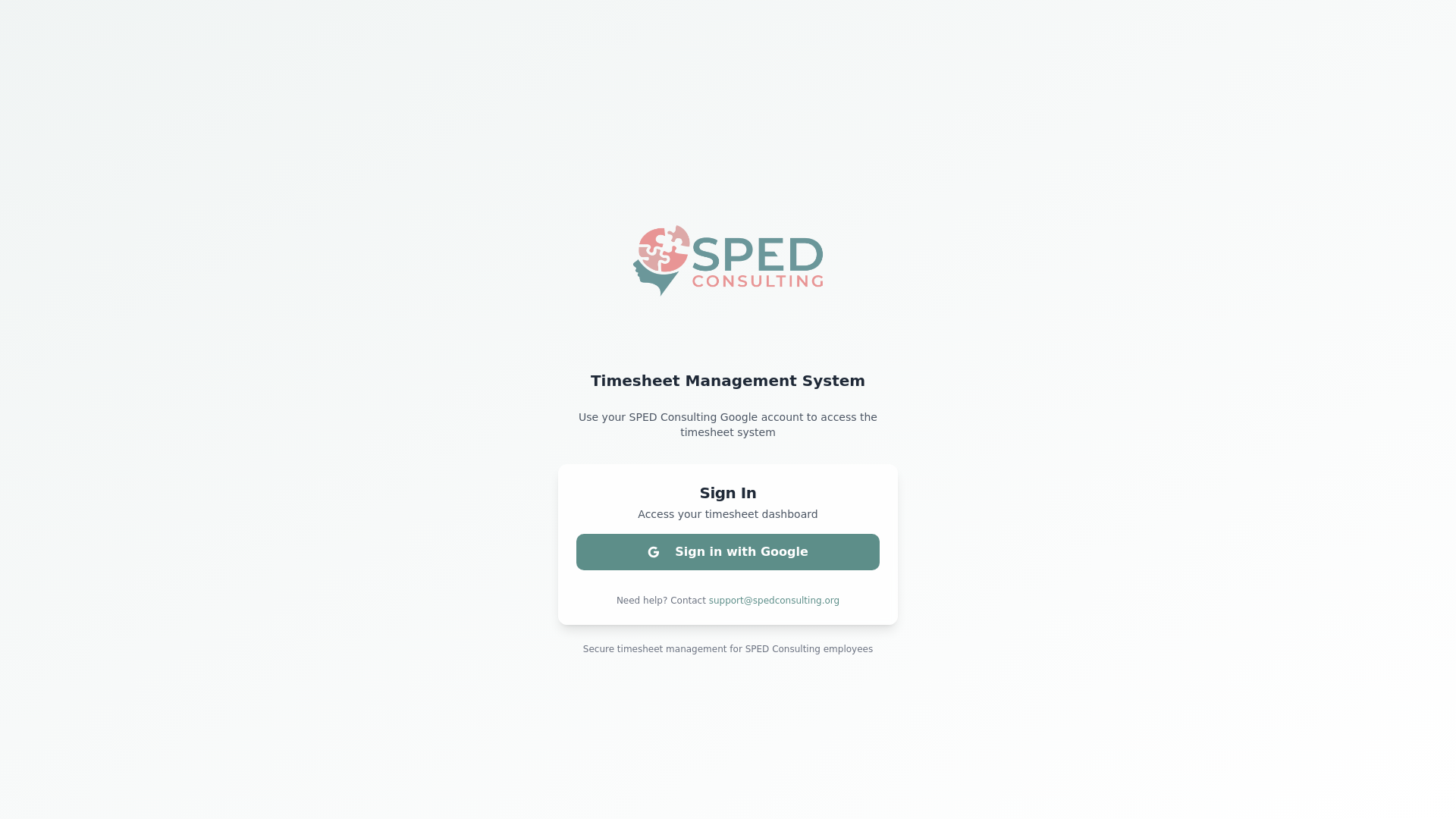 Systema Sped SPED Consulting - Timesheet Management System