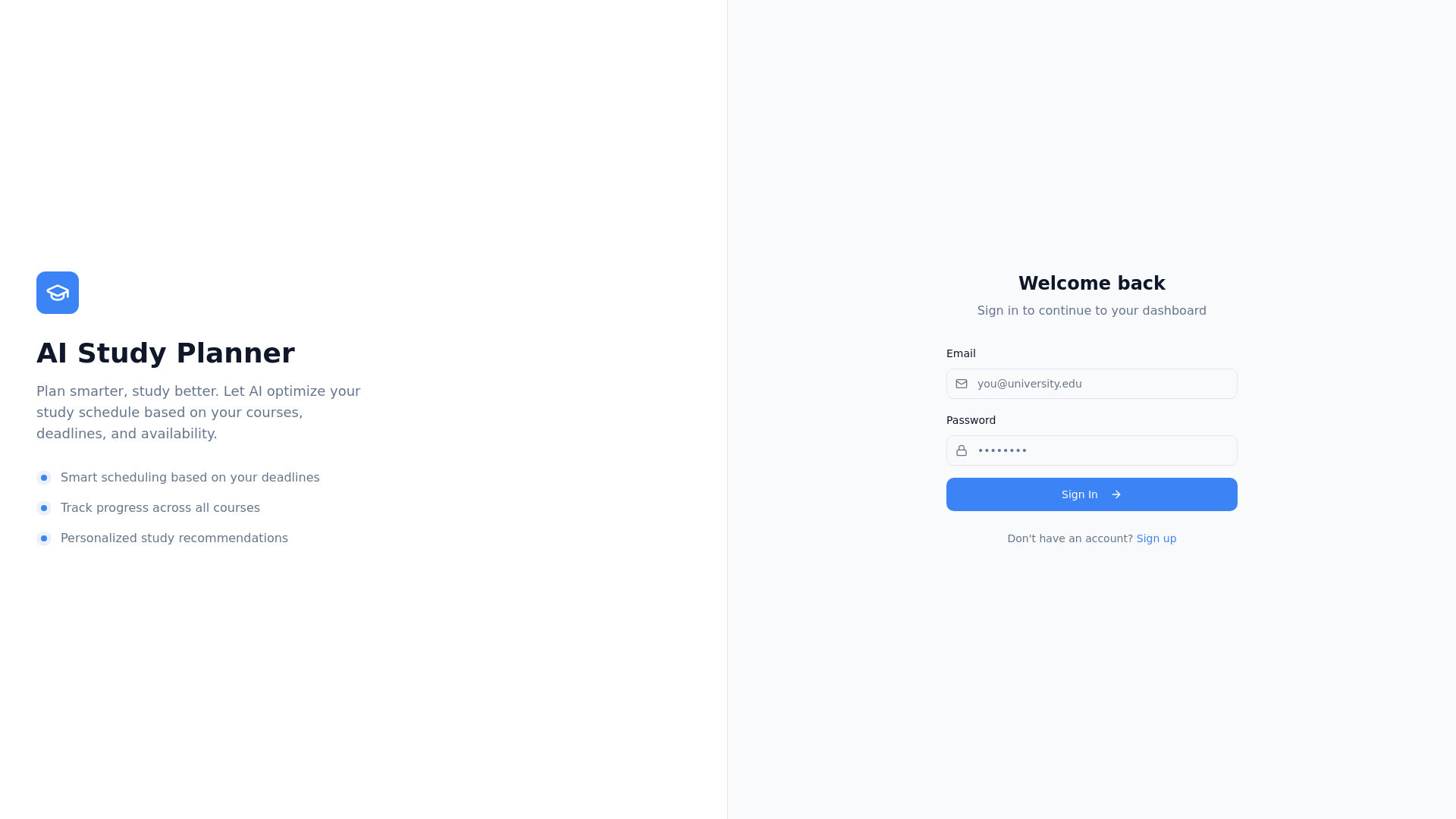 StudyFlowAI - Your AI Powered Study Planner