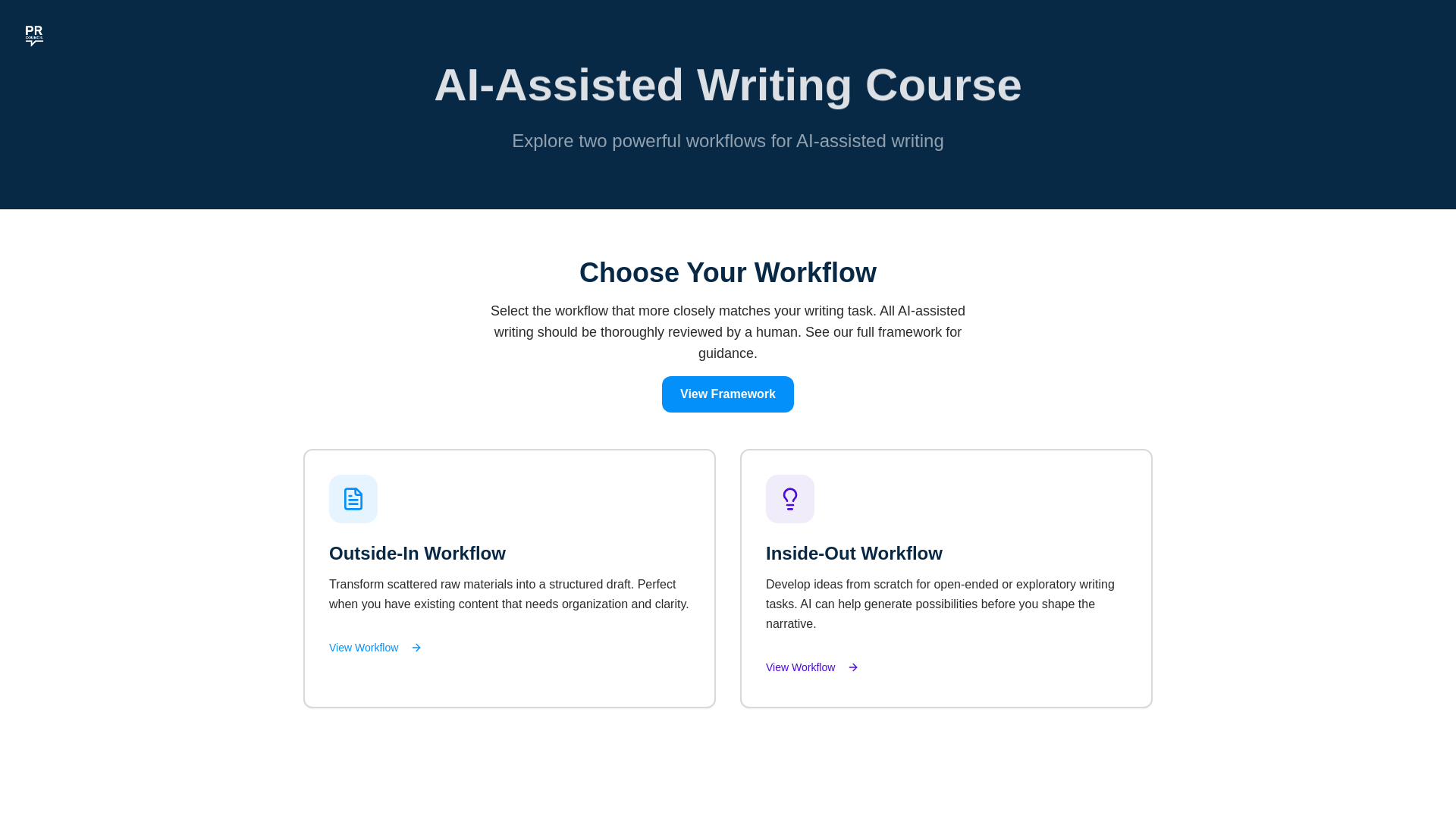 AI-Assisted Writing Course | Workflow Guide