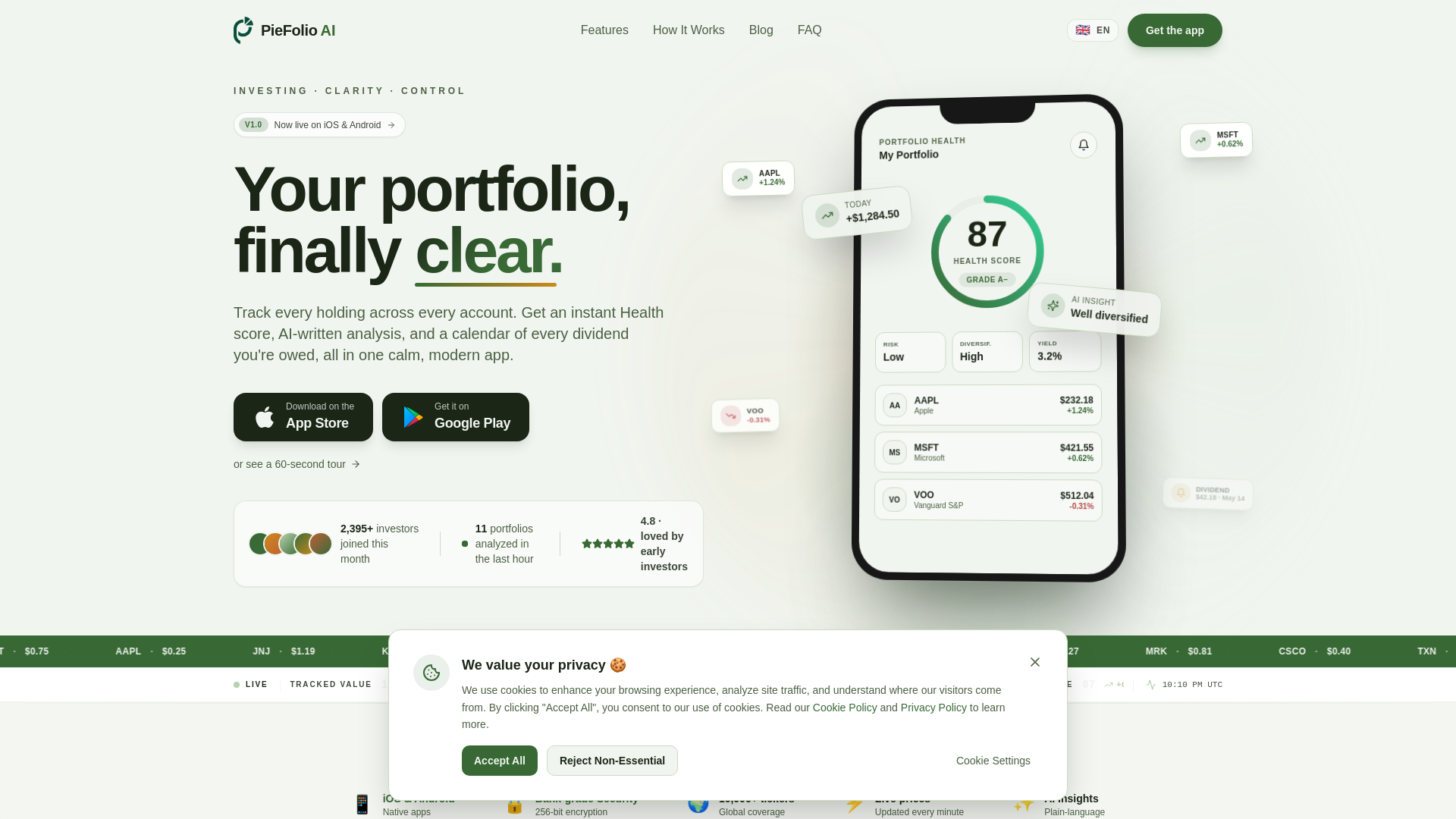 PieFolio AI : Portfolio Tracker