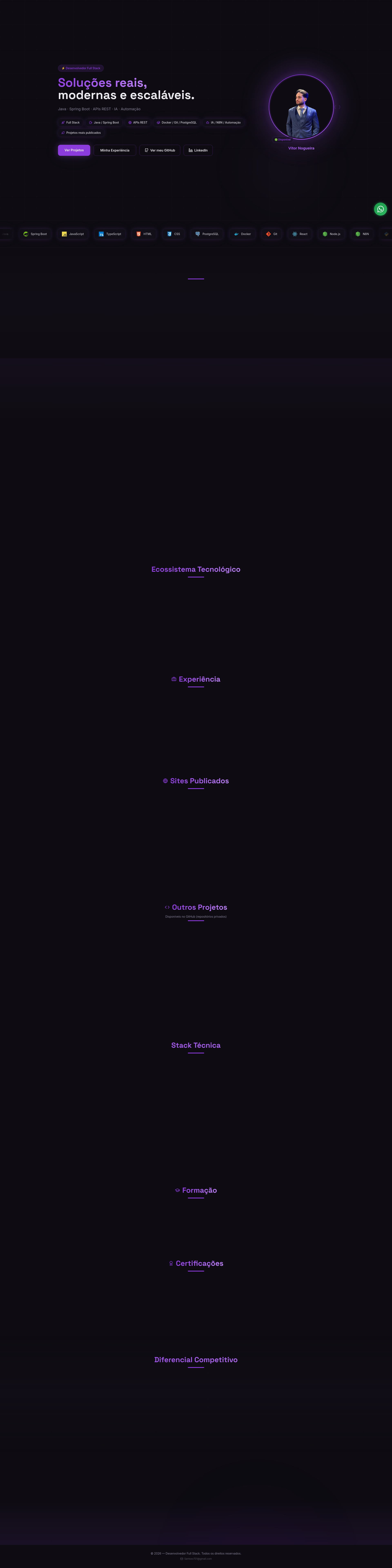 VitorNogueiraDev.com | Desenvolvedor Full Stack