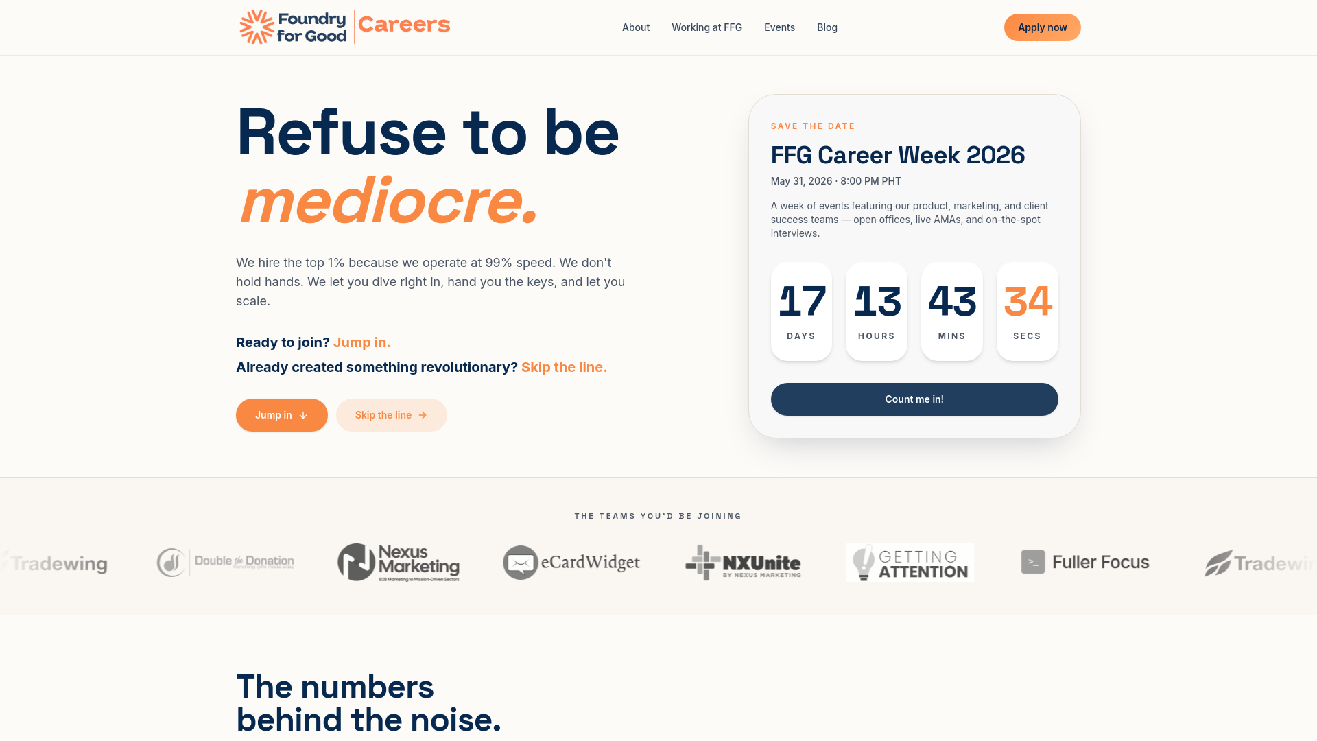 Foundry for Good Careers — Refuse to be mediocre