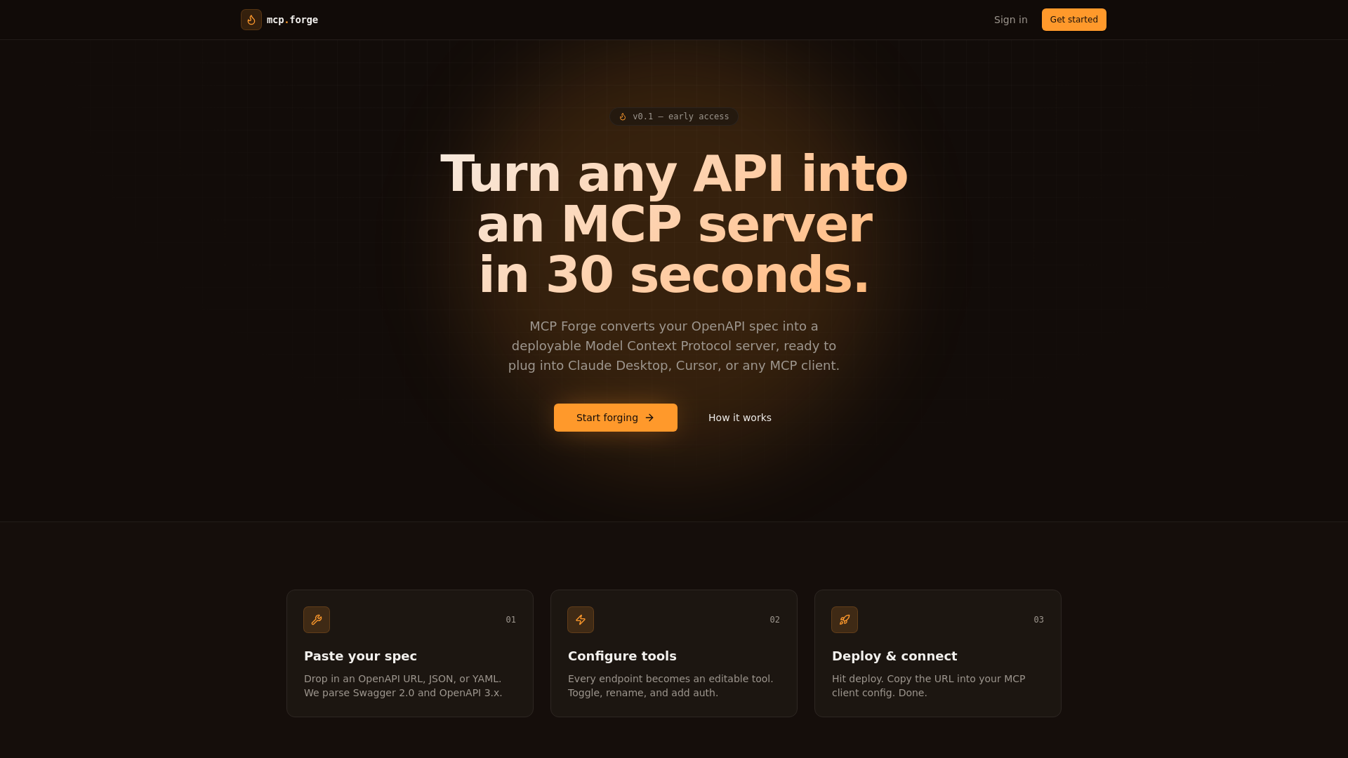 Forge MCP — The fastest way to turn any API into an MCP server