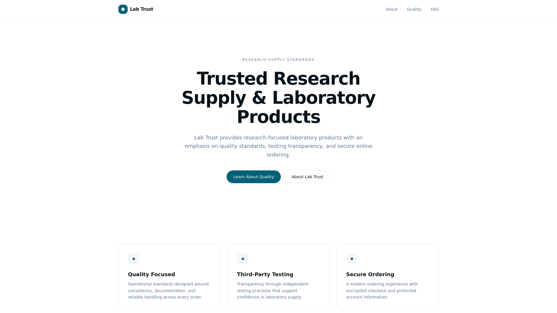 Lab Trust — Trusted Research Supply & Laboratory Products