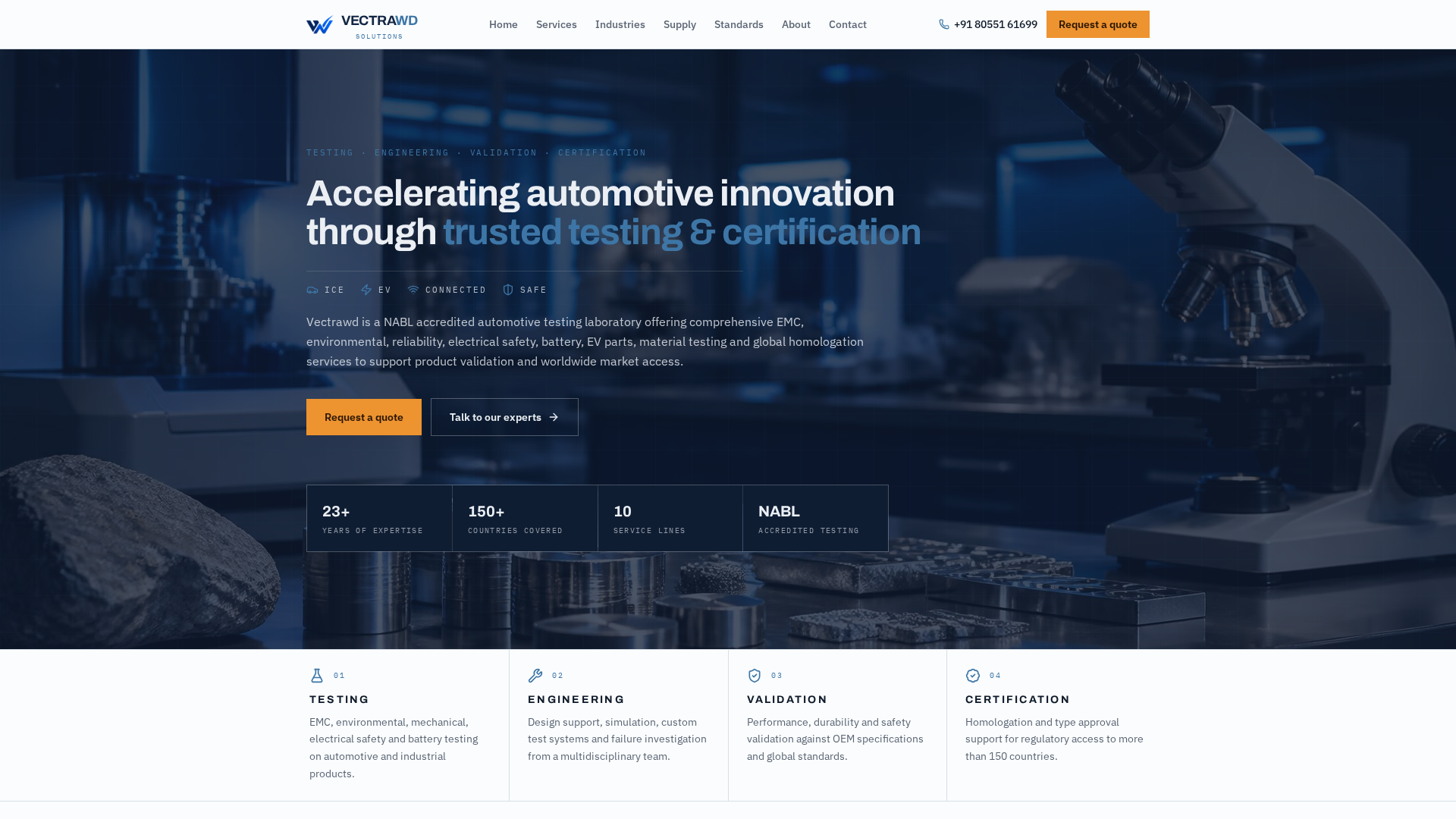 Centification Vectrawd Solutions — Automotive Testing, Certification & Engineering