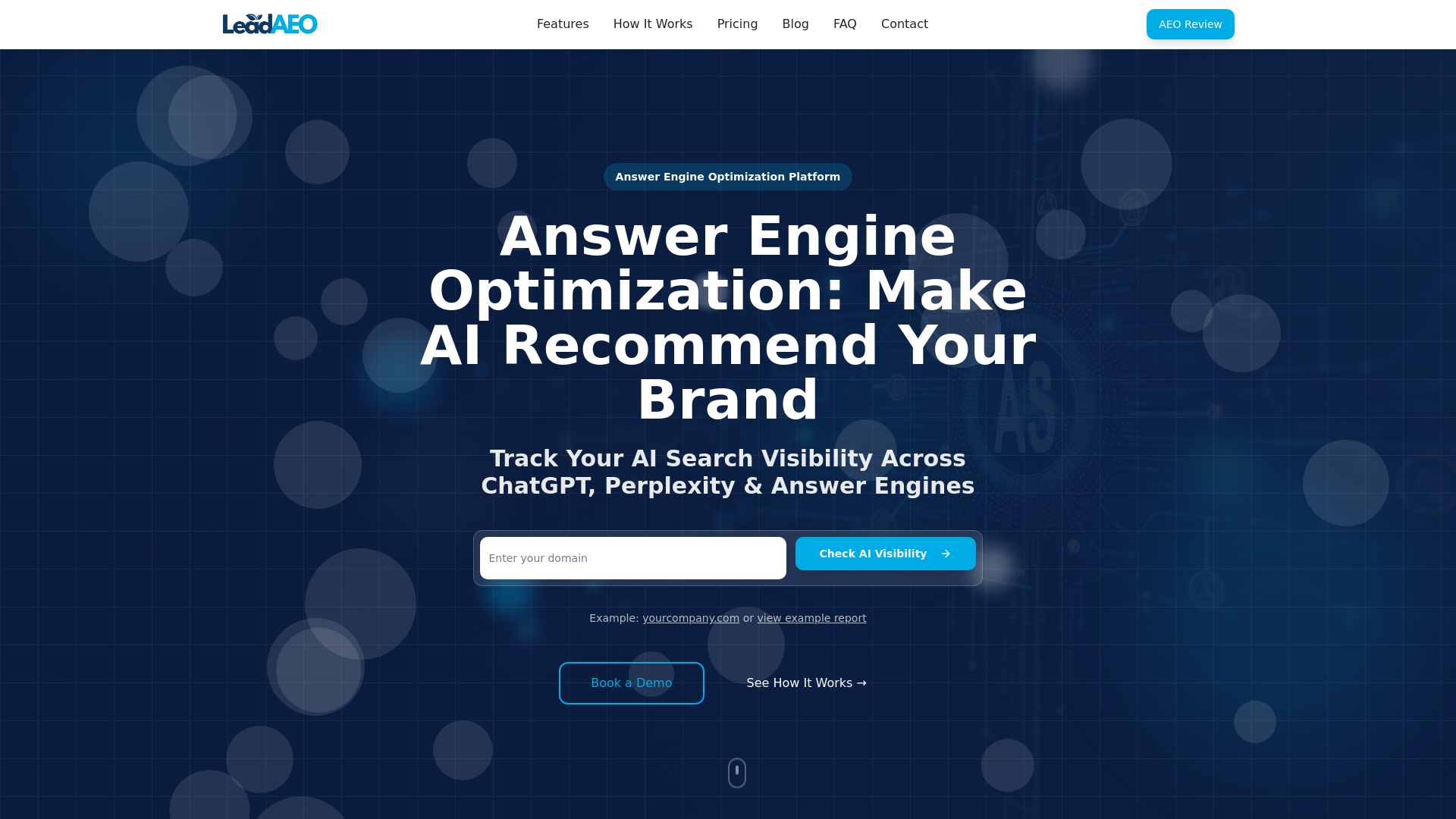 Answer Engine Optimization (AEO) Platform - AI Search Visibility | LeadAEO
