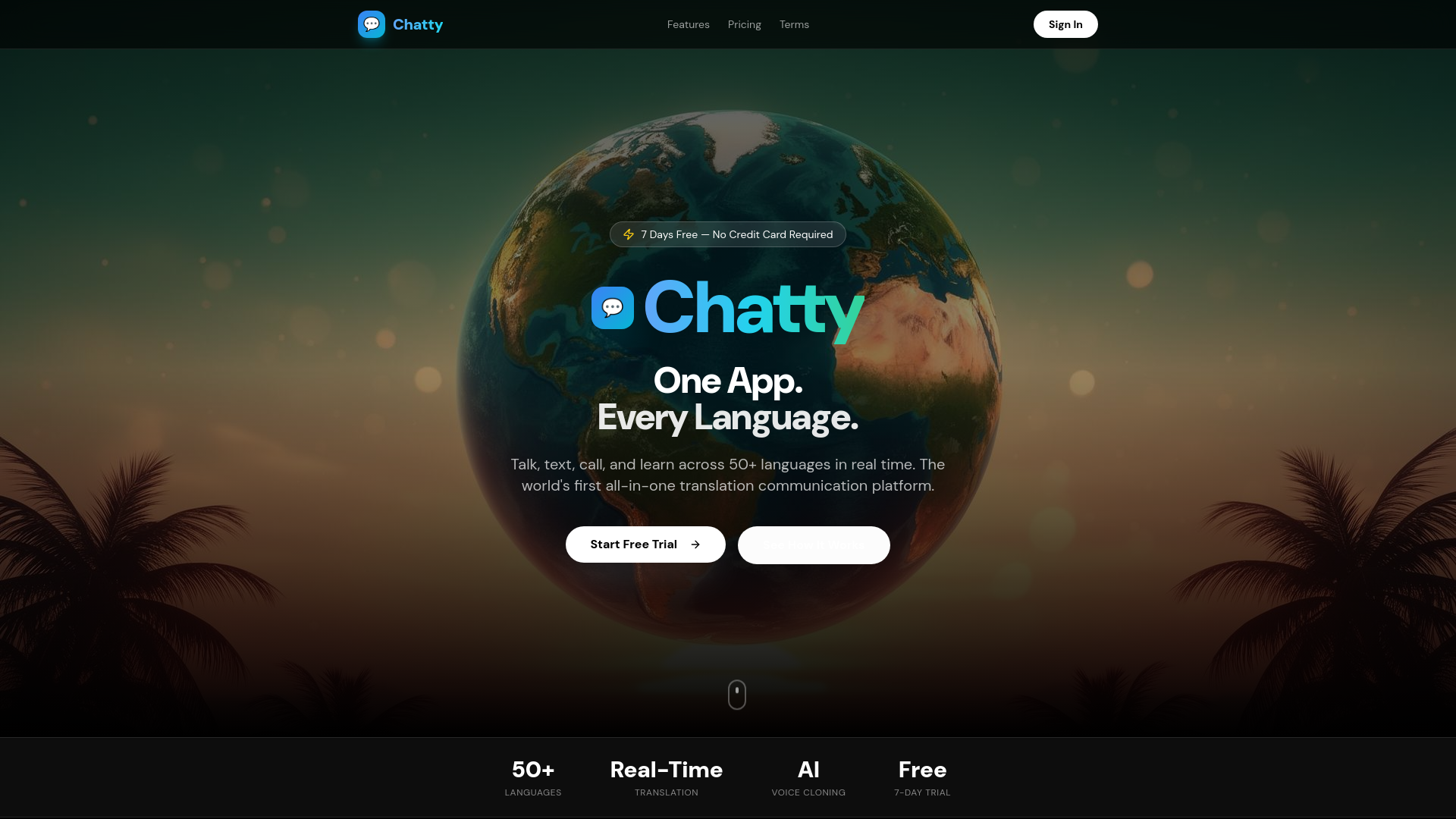 Chatty Language Chatty — Real-time voice translation in 50+ languages