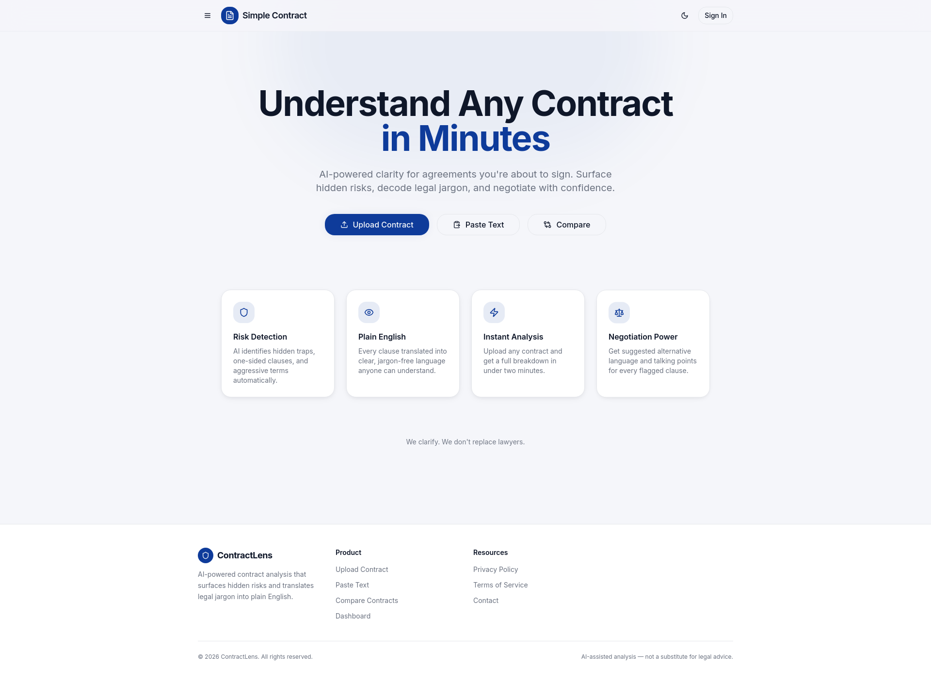 Simple Contract — AI-Powered Contract Analysis