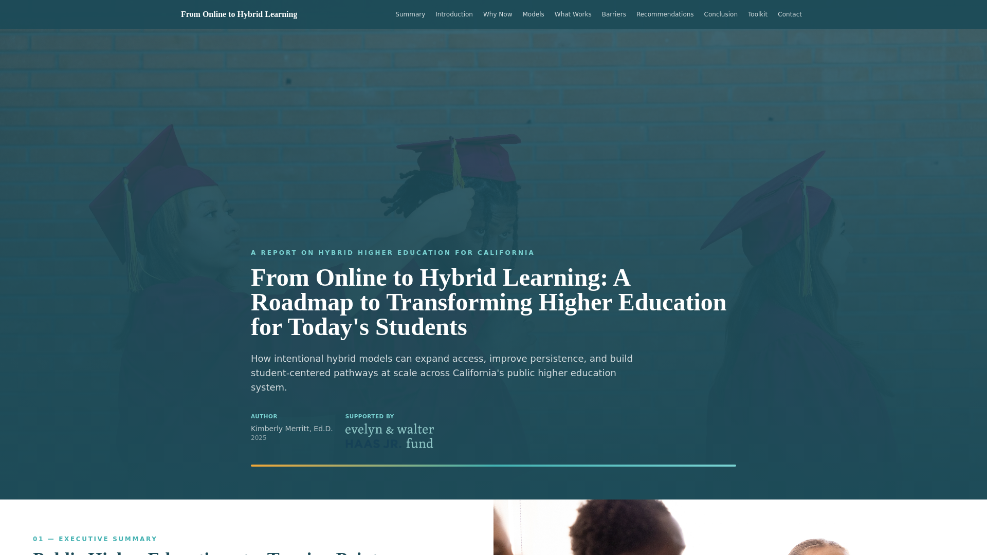 From Online to Hybrid Learning — A Roadmap for California Higher Education