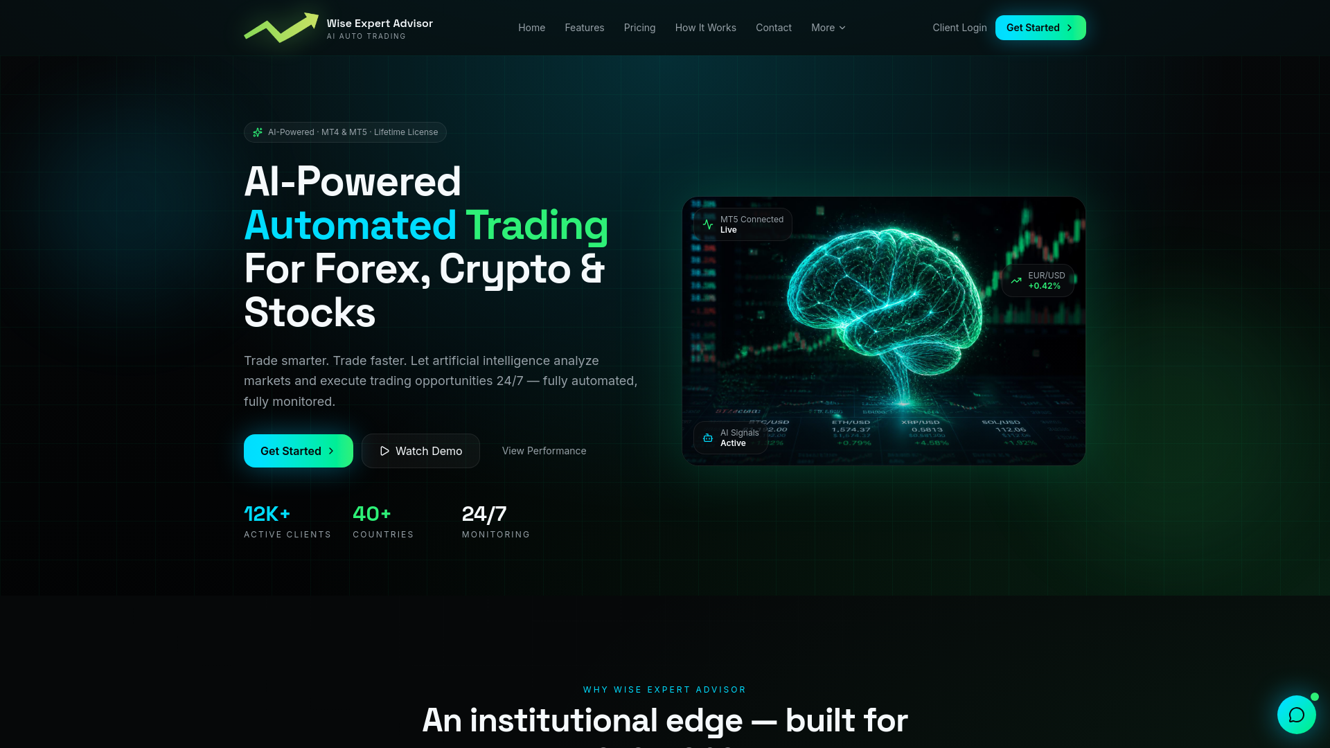Wise Expert Advisor — AI Auto Trading for Forex, Crypto & Stocks