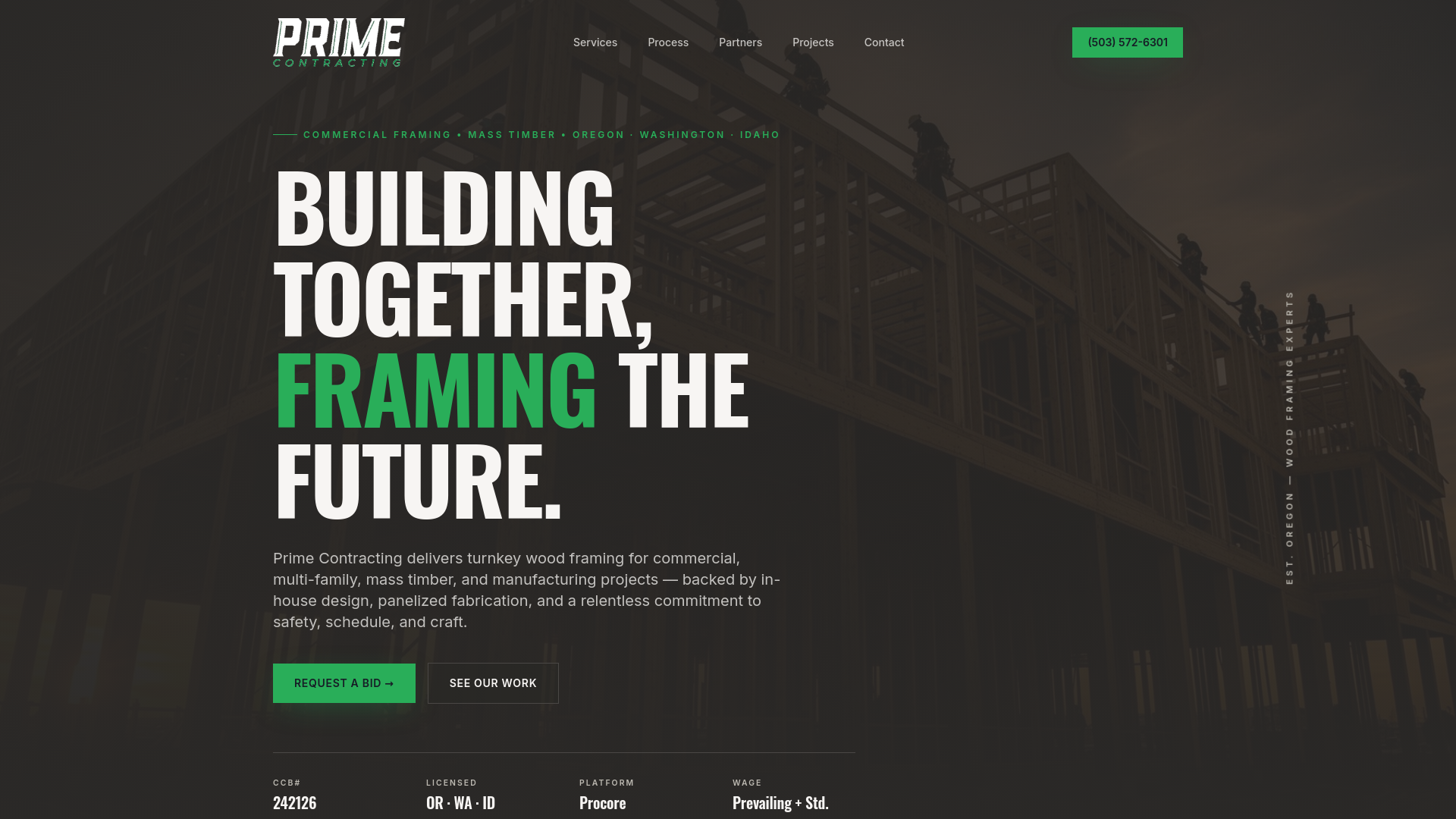 Prime Contracting | Commercial Wood Framing & Mass Timber Experts