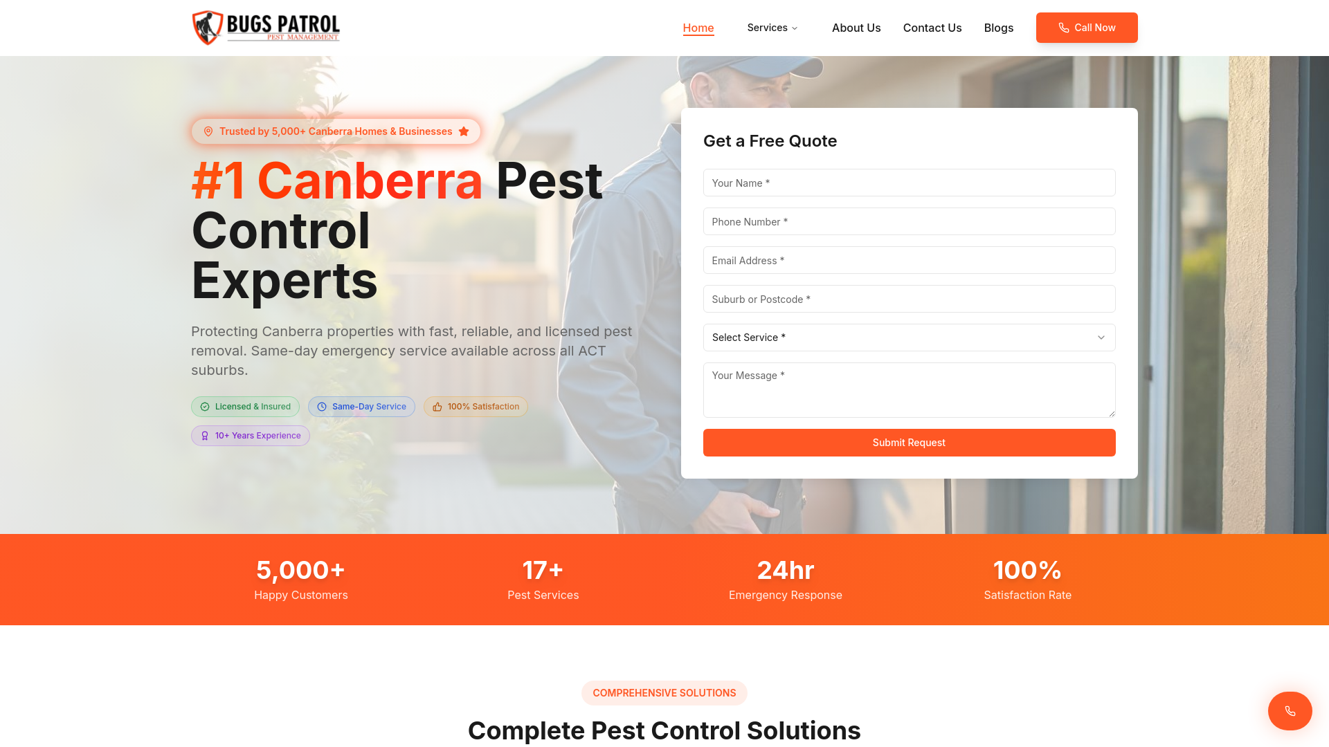 Bugs Patrol Canberra - Professional Pest Control Services