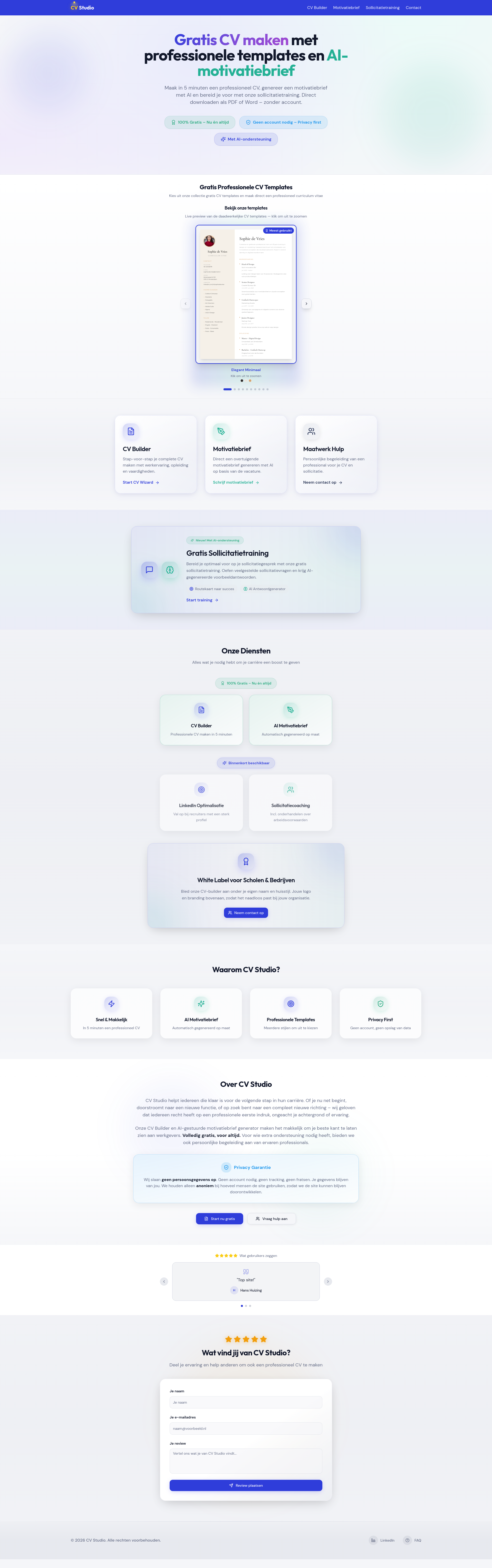 CV Studio | Gratis Professioneel CV Maken