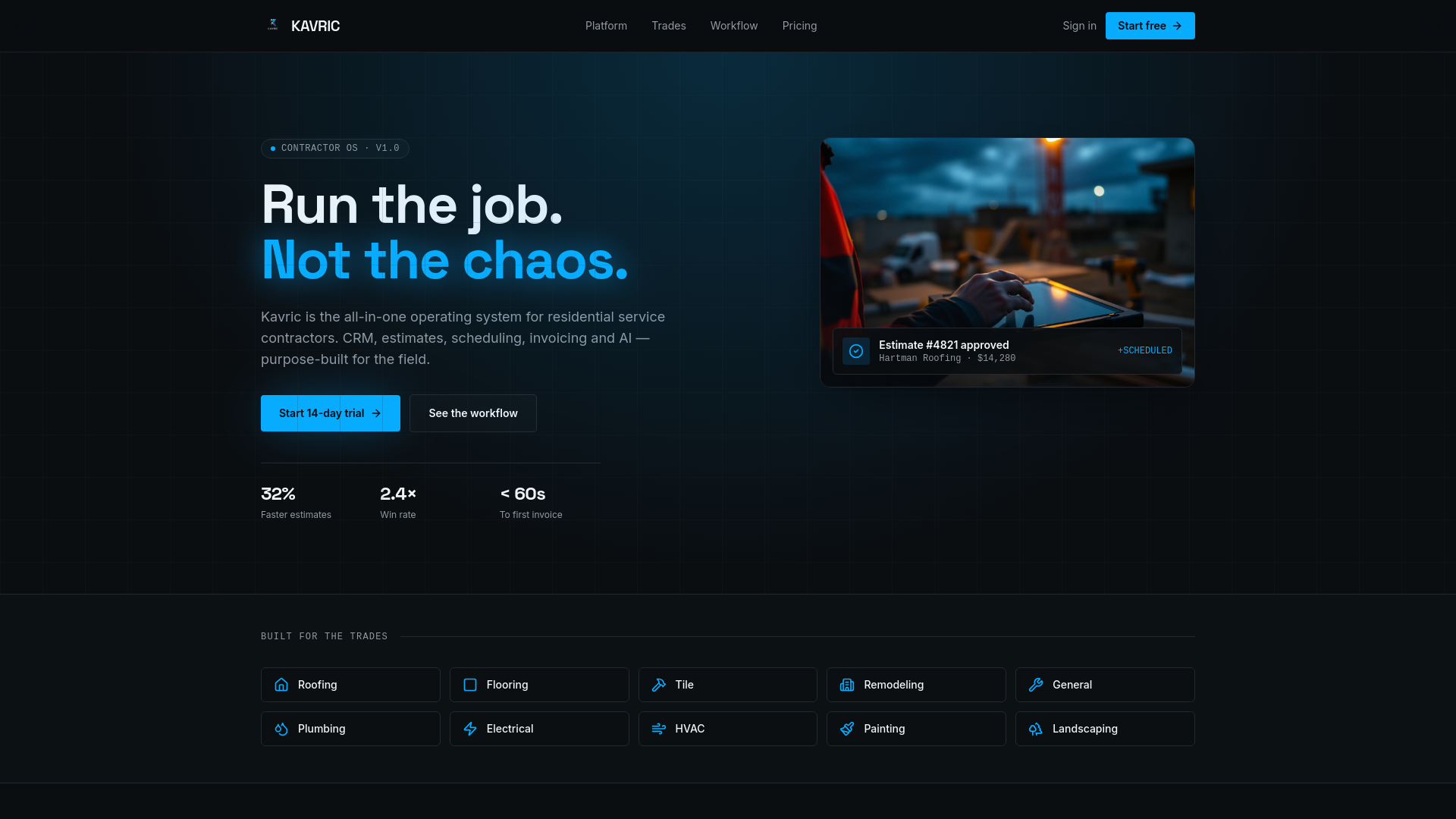 Kavric: Contractor Operating System for the Field