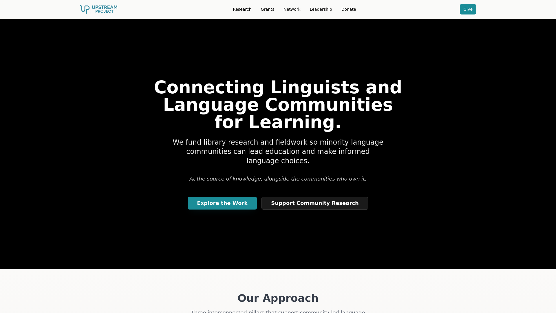 Upstream Project The Upstream Project - Language. Community. Choice.