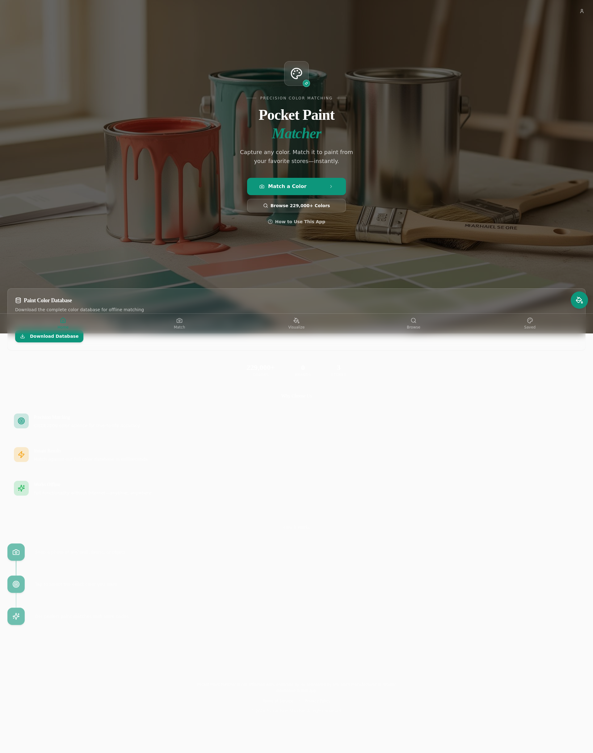 Pocket Paint Matcher - Find Paint Colors From Photos