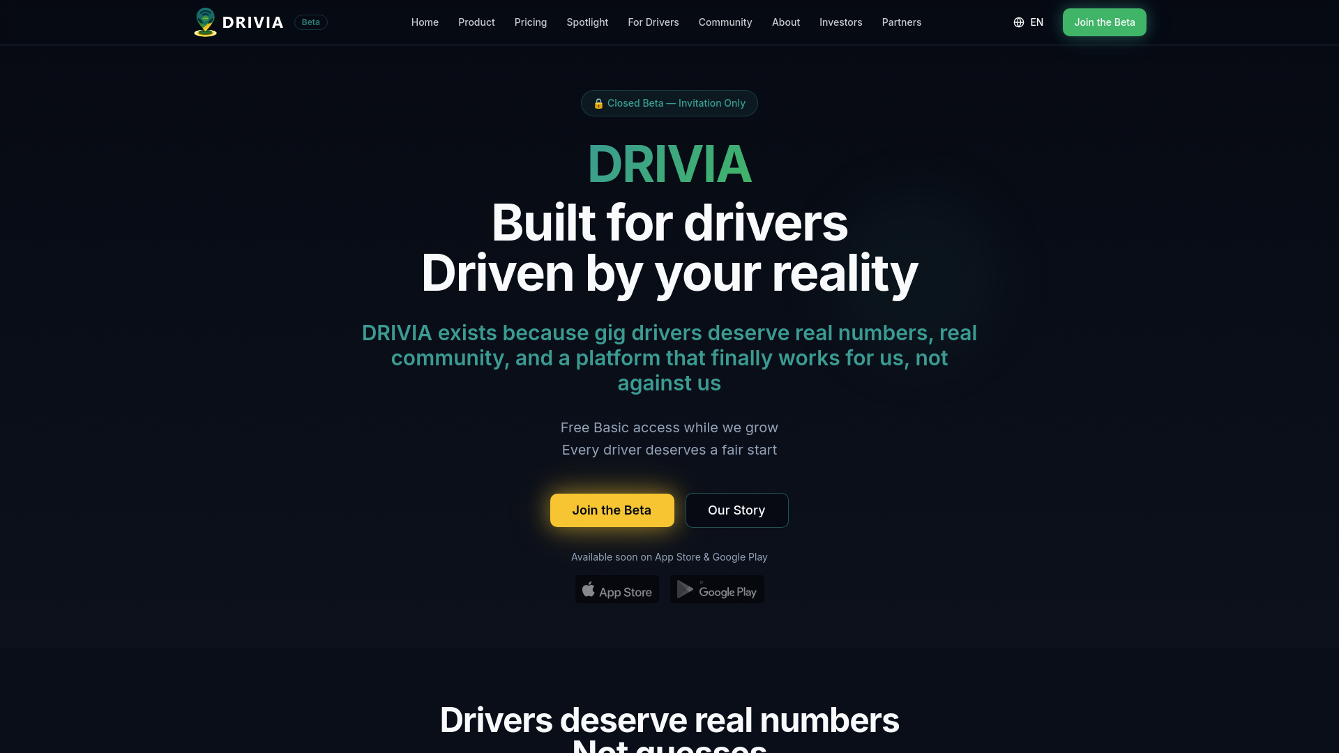 DRIVIA - Built by drivers. Powered by real data.
