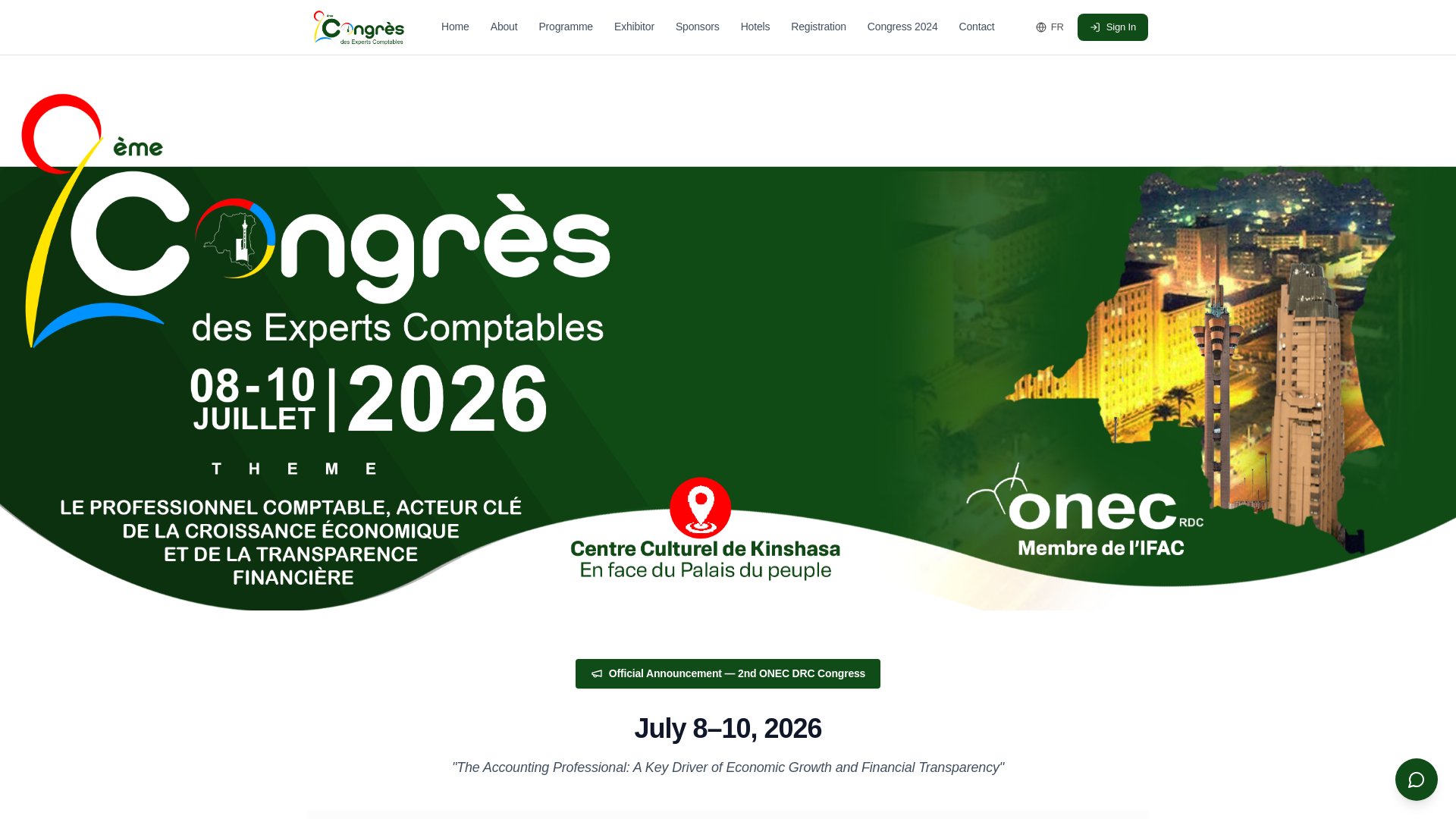 Onec Rdc Congrès ONEC RDC 2026 — 8 au 10 juillet, Kinshasa