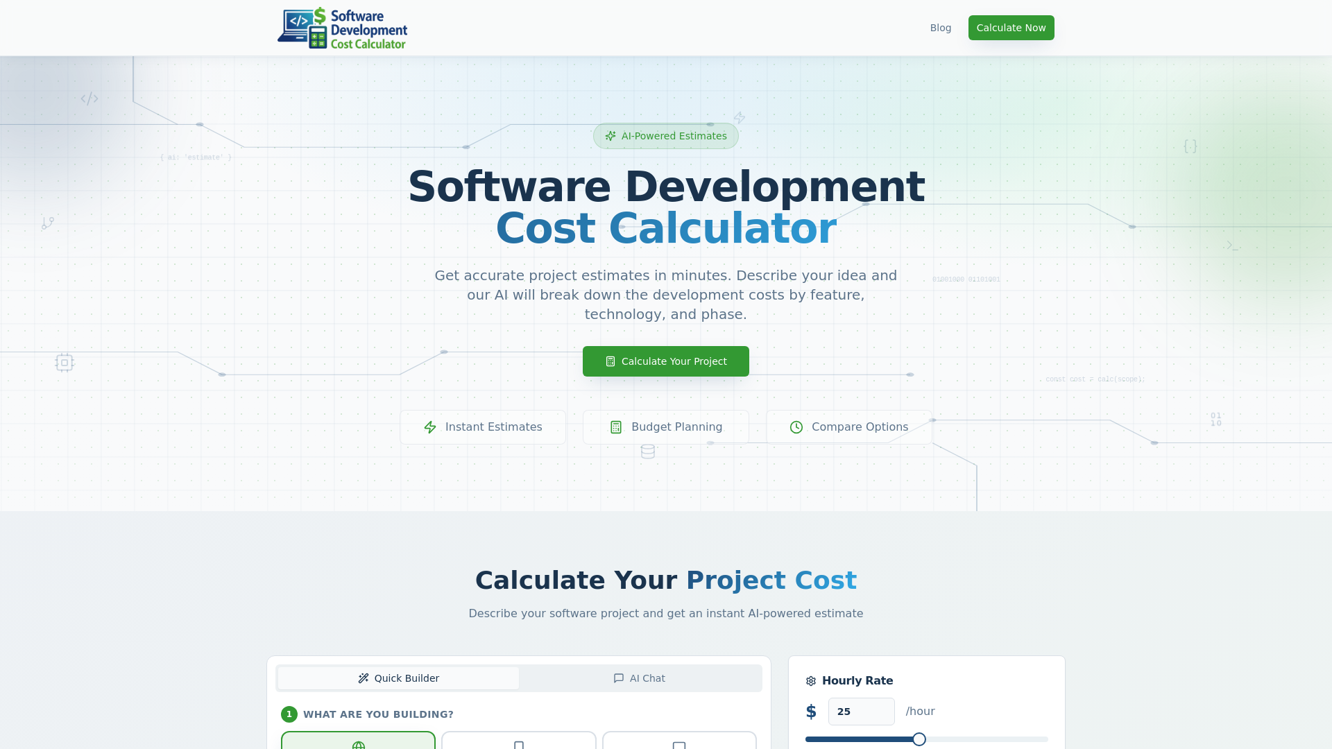 Software Development Cost Calculator — Free AI Tool