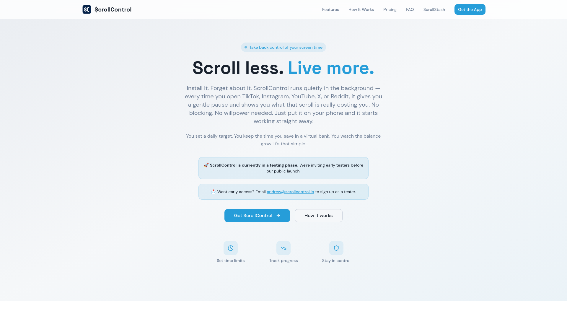 Scroll Less ScrollControl - Scroll Less, Live More
