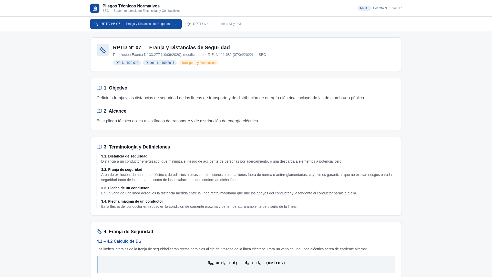 TransmissionLine — Pliegos Técnicos RPTD