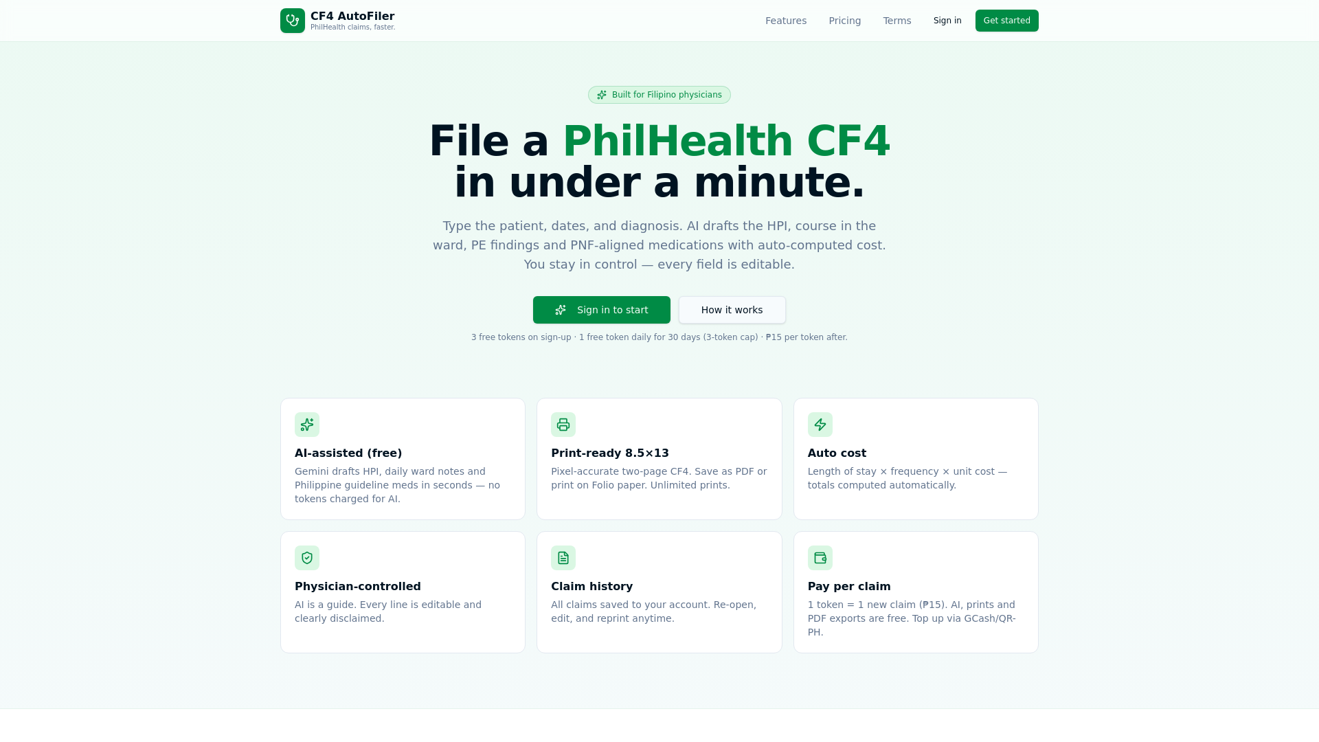 CF4 AutoFiler — File a PhilHealth Claim Form in 60 seconds
