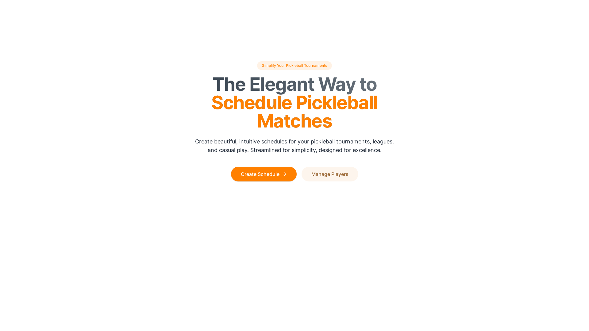 Professional Pickleball Match Fixture Generator Platform