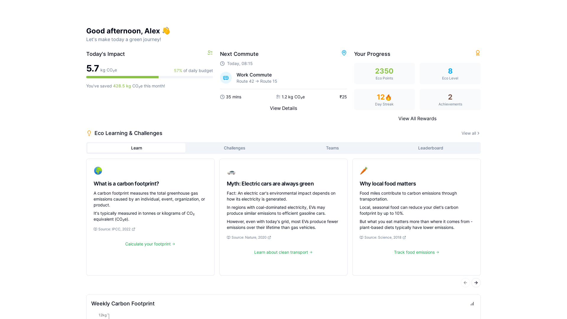 Professional Smart Mobility & Carbon Footprint Tracking Platform
