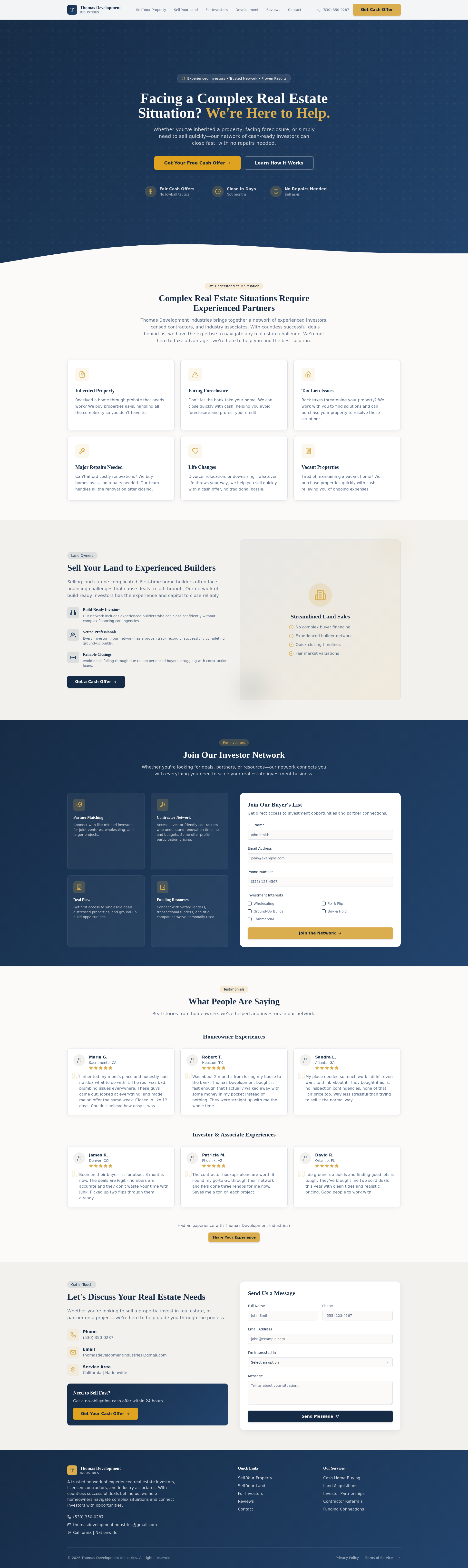 Stan Thomas Developer Thomas Development Industries | Real Estate Investment Solutions
