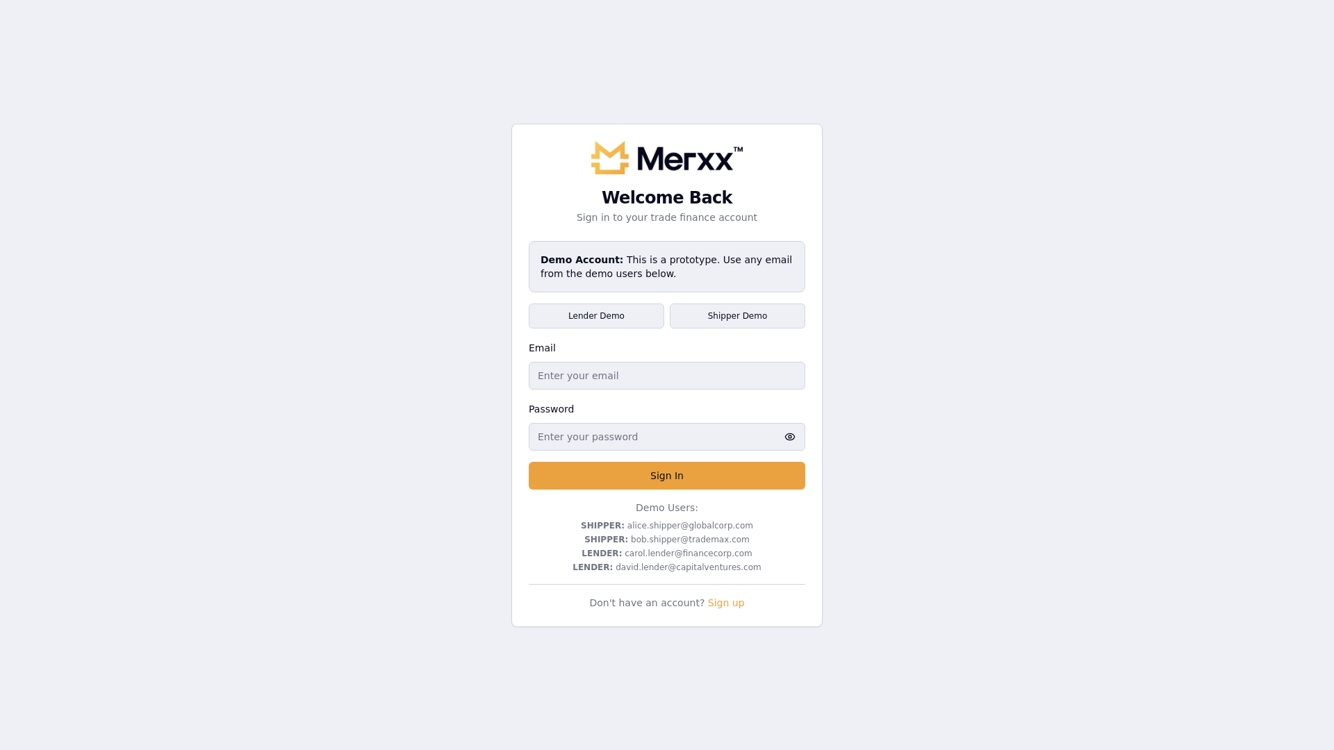 Merx Trade Finance - B2B Trade Financing Platform