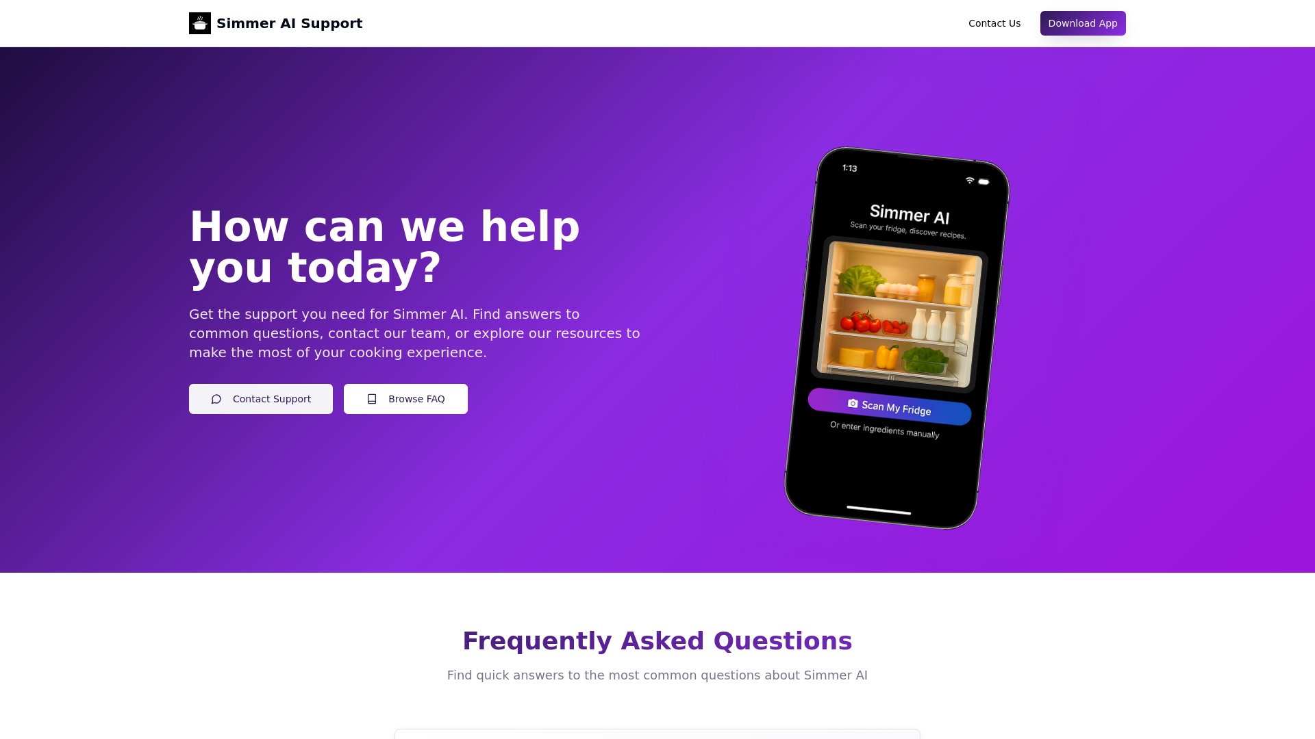Simmer Ui Component Simmer AI Support - Help & FAQ