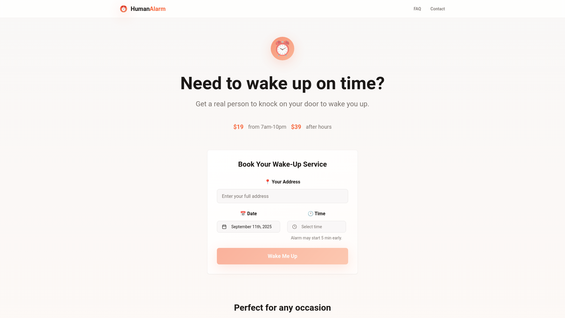 Show HN: HumanAlarm – Real people knock on your door to wake you up