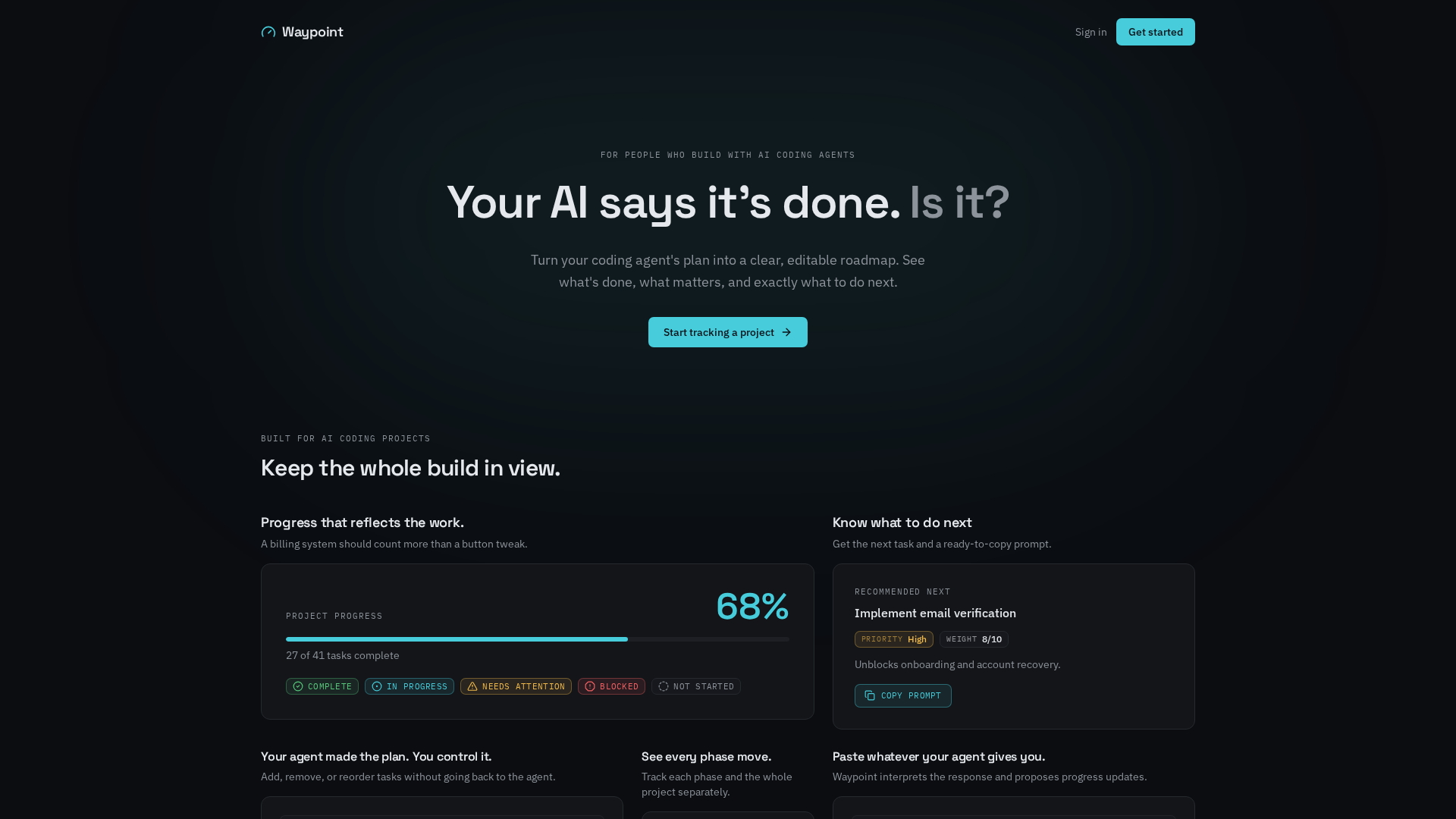 I kept losing track of my roadmap while vibe coding, so I built a visual progress tracker