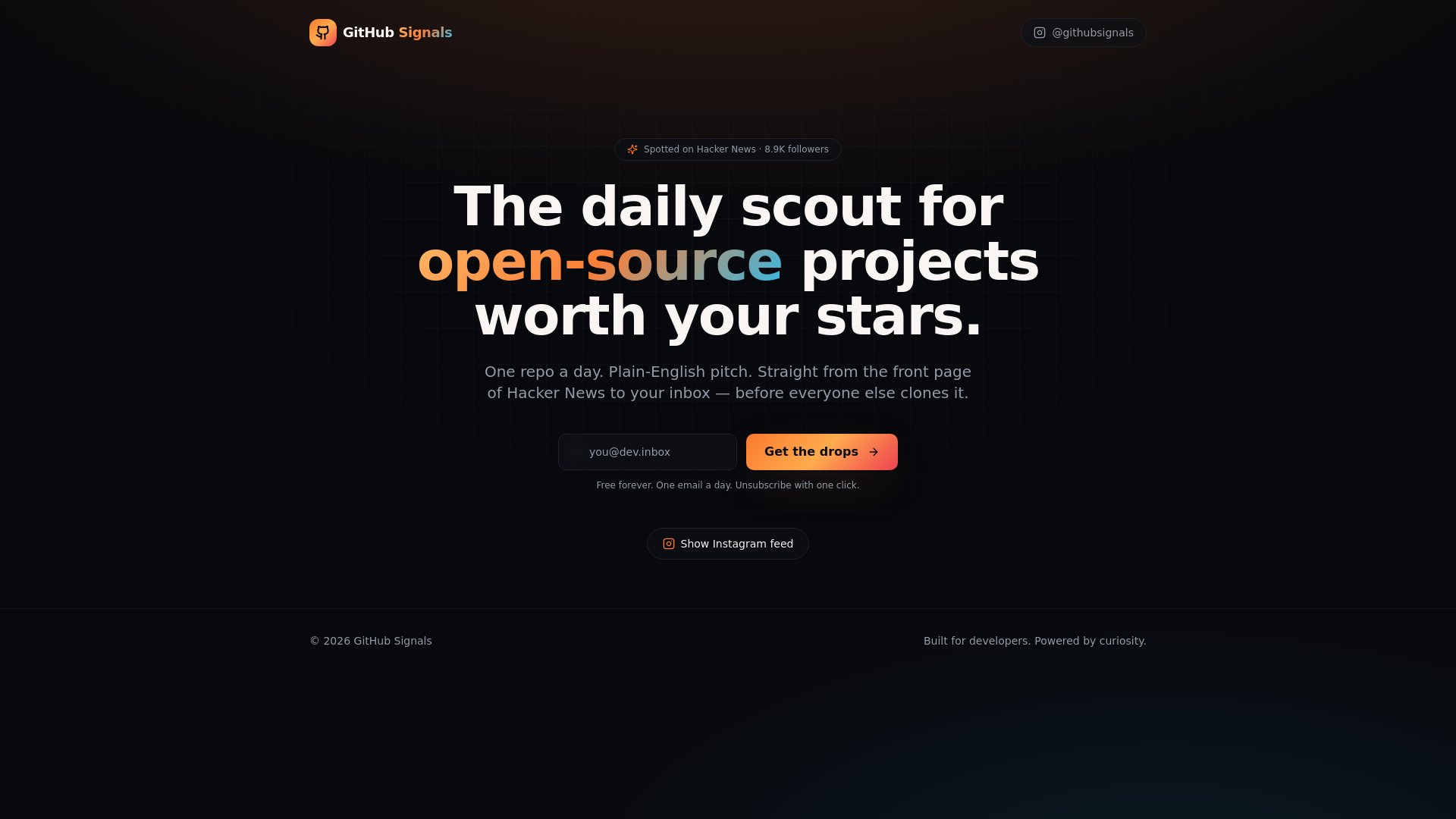 GitHub Signals — Daily open-source drops