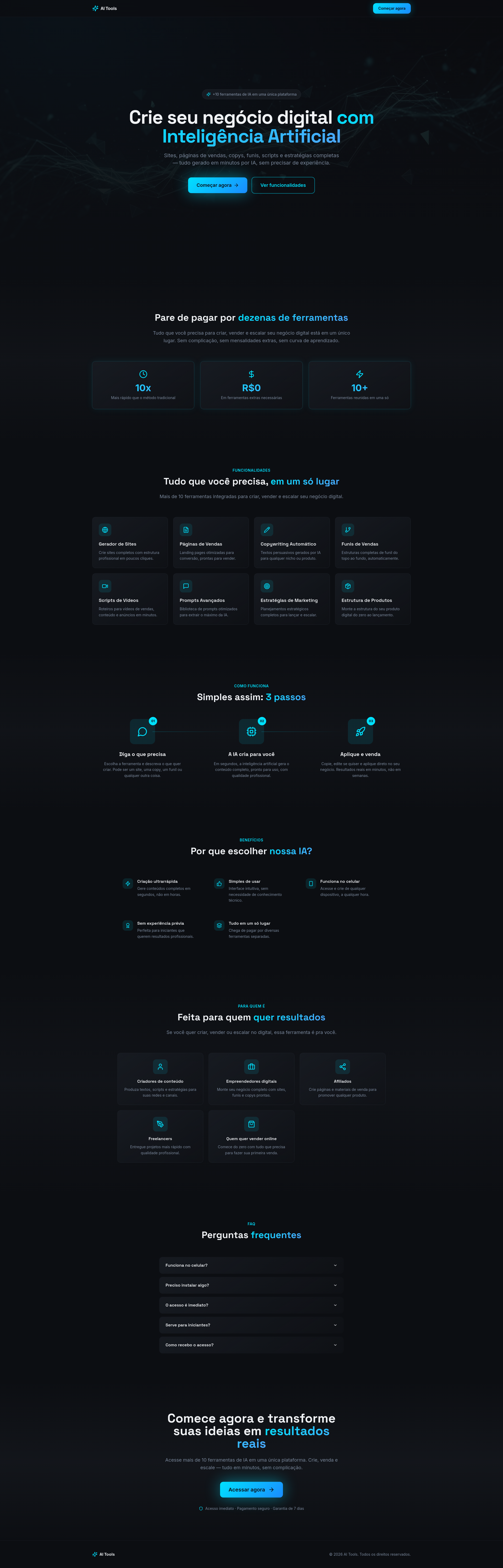 AI Tools — Crie Seu Negócio Digital com IA - Sites no SeuGrupo