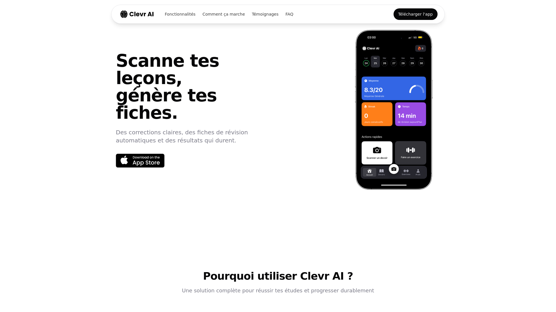Clevr AI - L'app intelligente pour tes devoirs et révisions