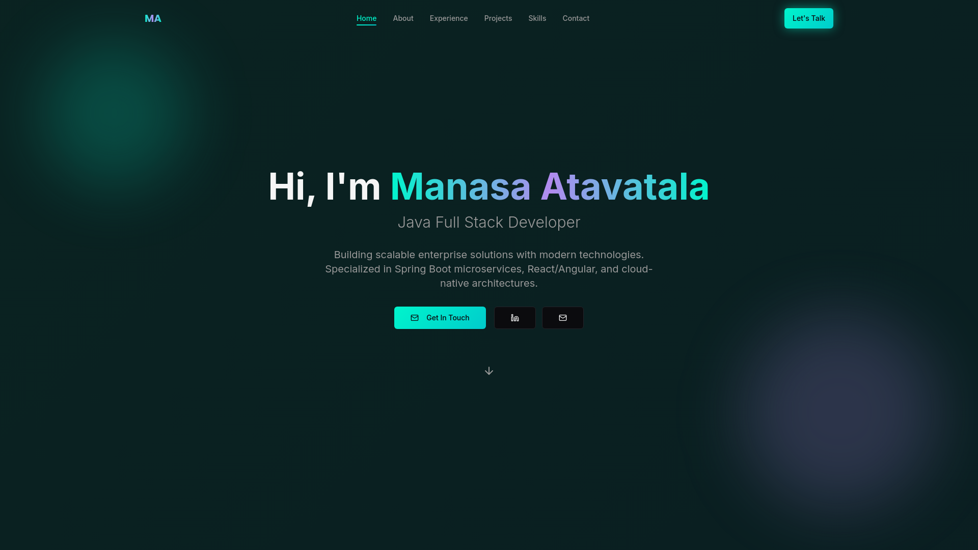 Manasa Atavatala - Java Full Stack Developer Portfolio